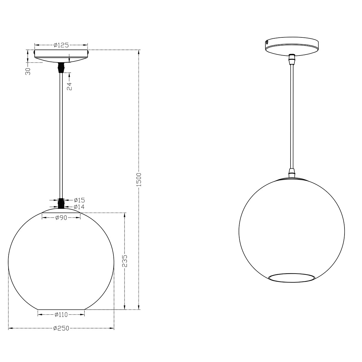 LED Hanglamp - Hangverlichting - Trion Mono - E27 Fitting - Rond - Mat Nikkel - Aluminium