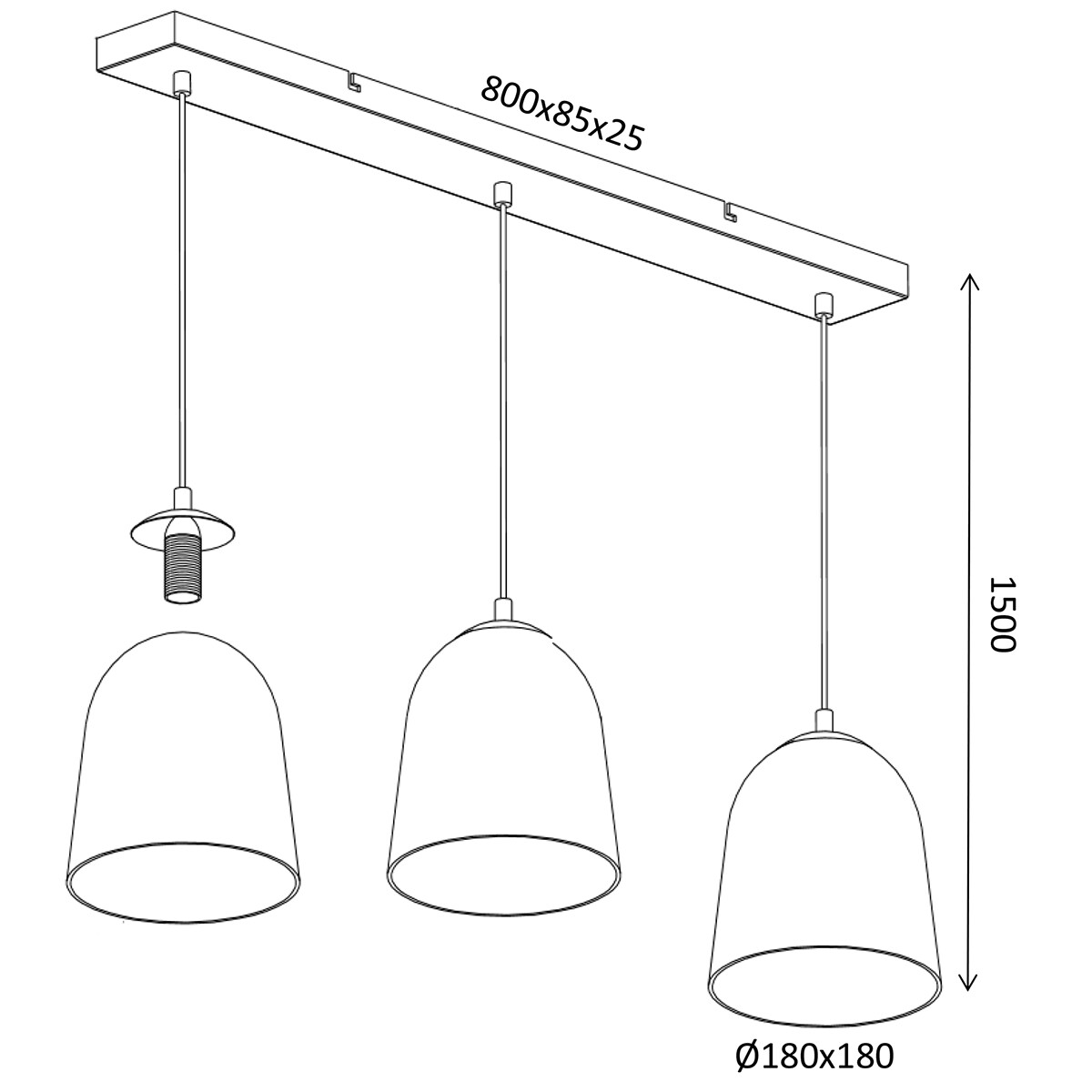 LED Hanglamp - Hangverlichting - Trion Onutia - E14 Fitting - 3-lichts - Rechthoek - Mat Zilver - Aluminium