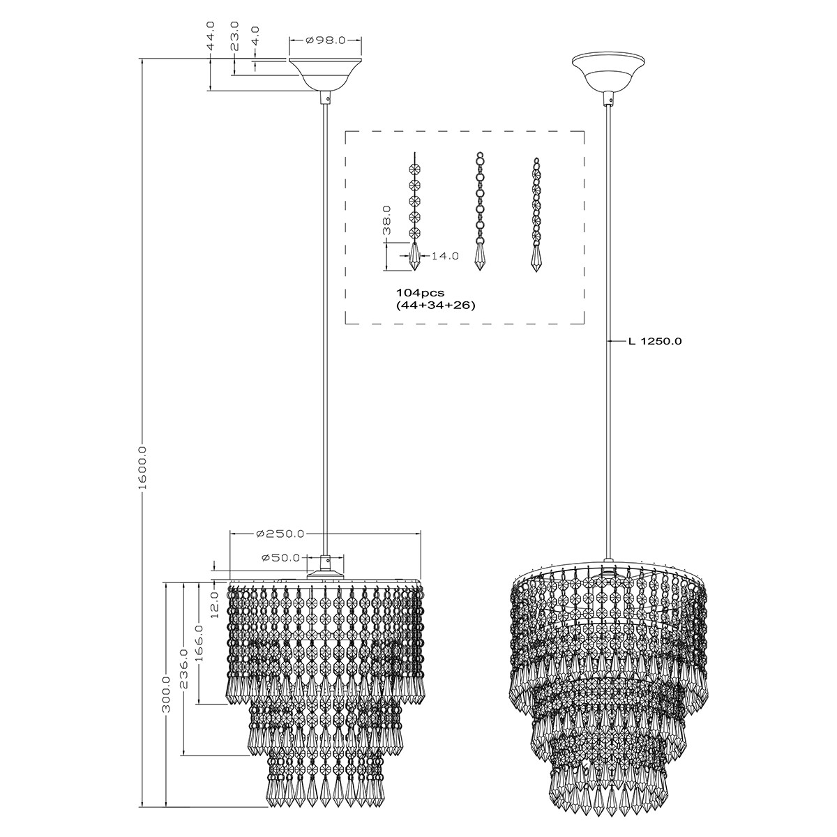 LED Hanglamp - Hangverlichting - Trion Oranta - E27 Fitting - 1-lichts - Rond - Mat Chroom - Aluminium