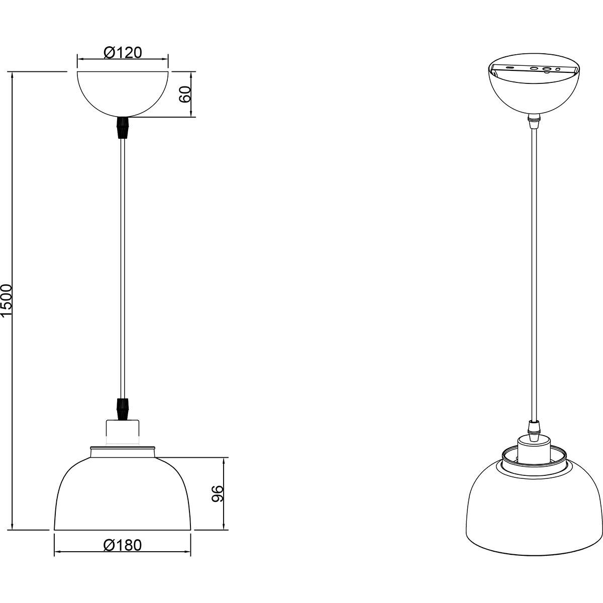 LED Hanglamp - Hangverlichting - Trion Palmo - E27 Fitting - 1-lichts - Rond - Mat Zwart - Aluminium