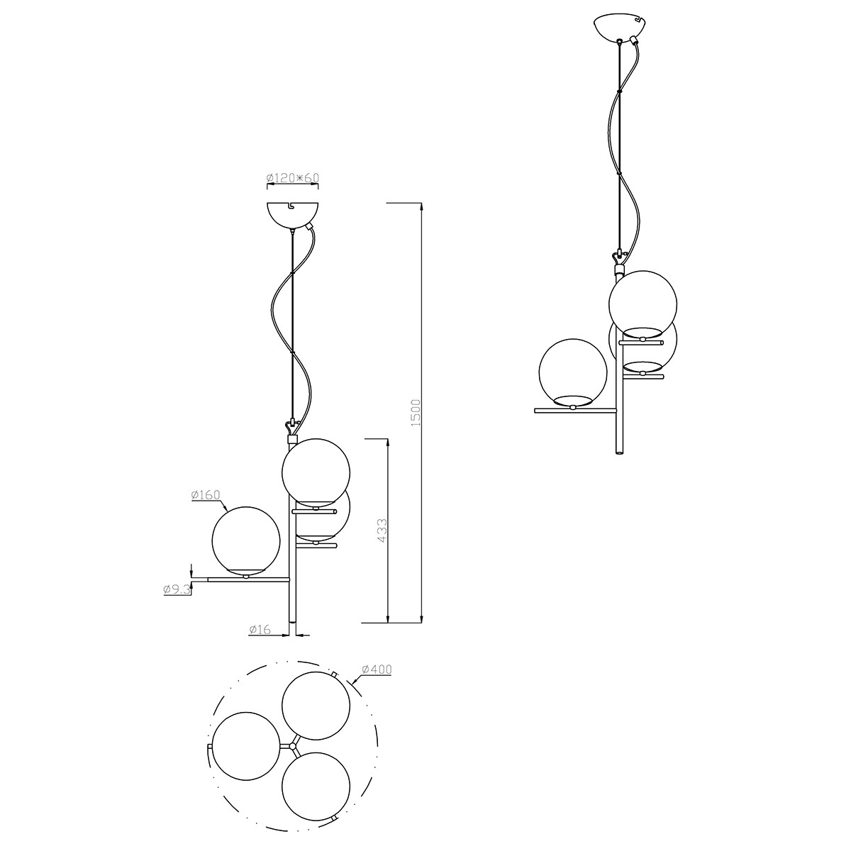 LED Hanglamp - Hangverlichting - Trion Pora - E14 Fitting - Rond - Mat Goud - Aluminium