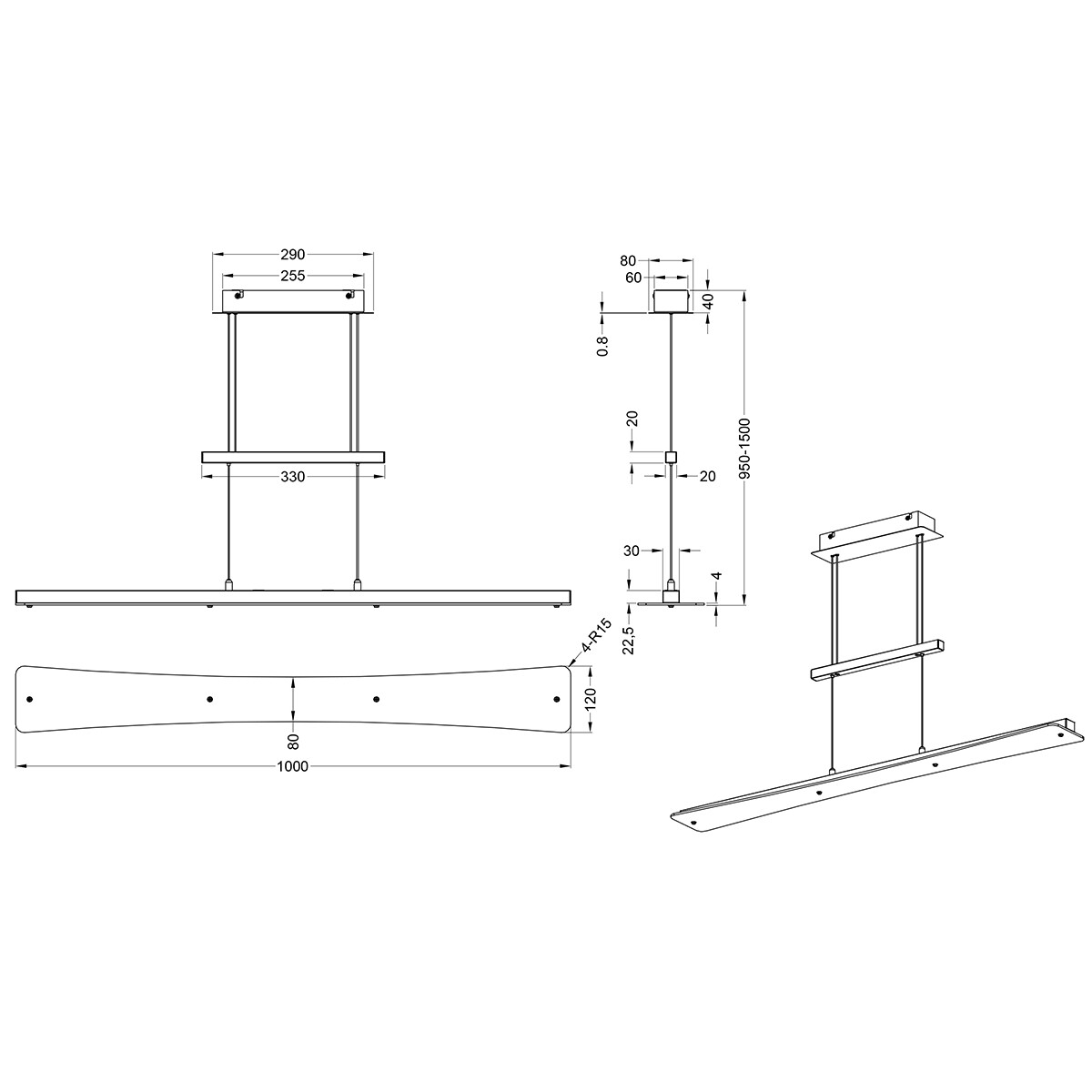 LED Hanglamp - Hangverlichting - Trion Posan - 18W - Aanpasbare Kleur - Dimbaar - Rechthoek - Mat Nikkel - Aluminium