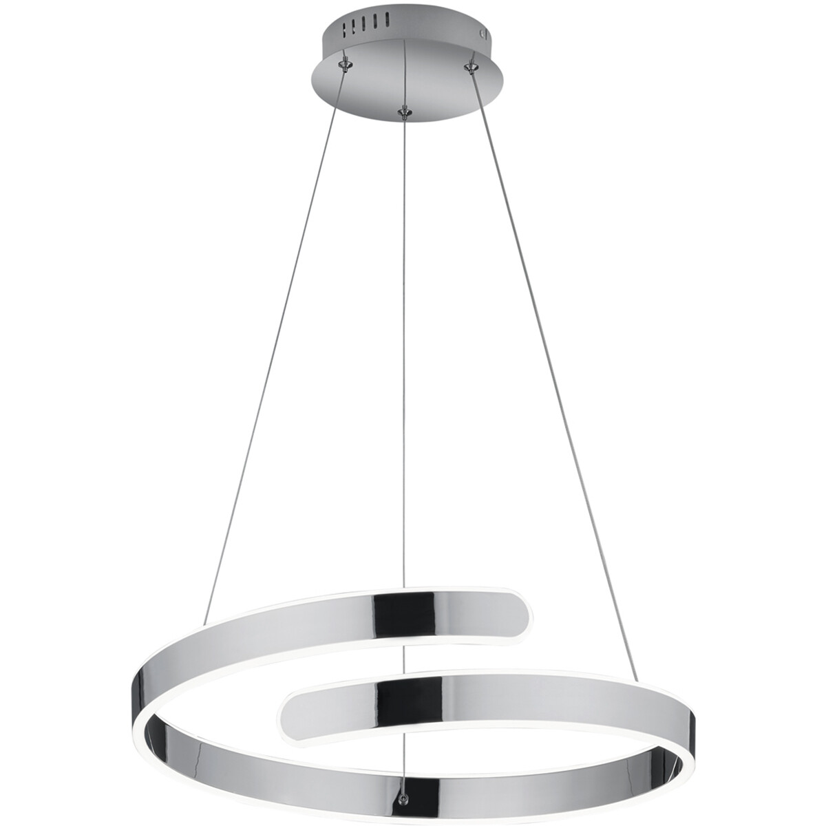 LED Hanglamp - Hangverlichting - Trion Prigon - 37W - Natuurlijk Wit 4000K - Dimbaar - Rond - Glans Chroom - Aluminium product afbeelding