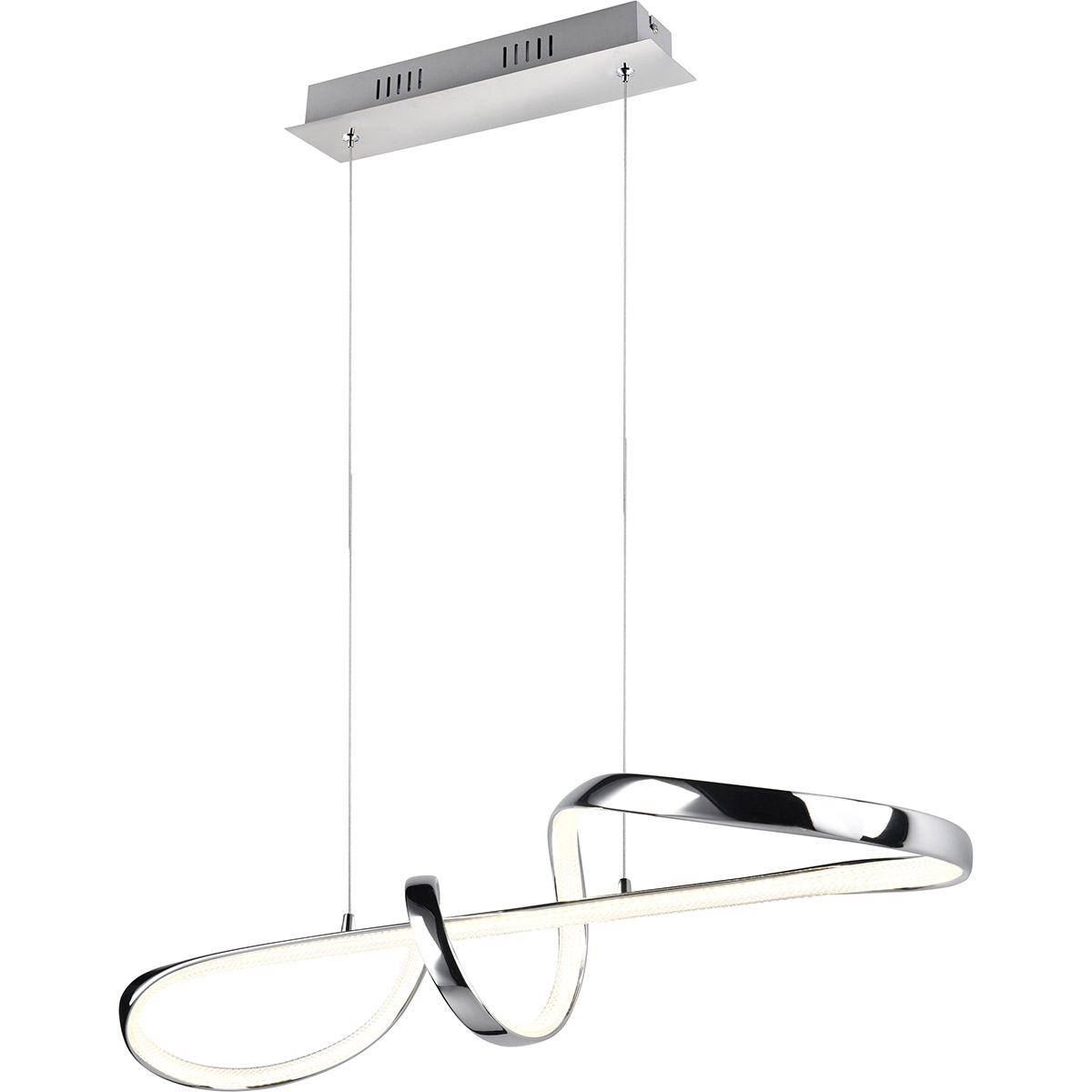 LED Hanglamp - Hangverlichting - Trion Pudia - 37W - Natuurlijk Wit 4000K - Dimbaar - Rond - Glans Chroom - Metaal