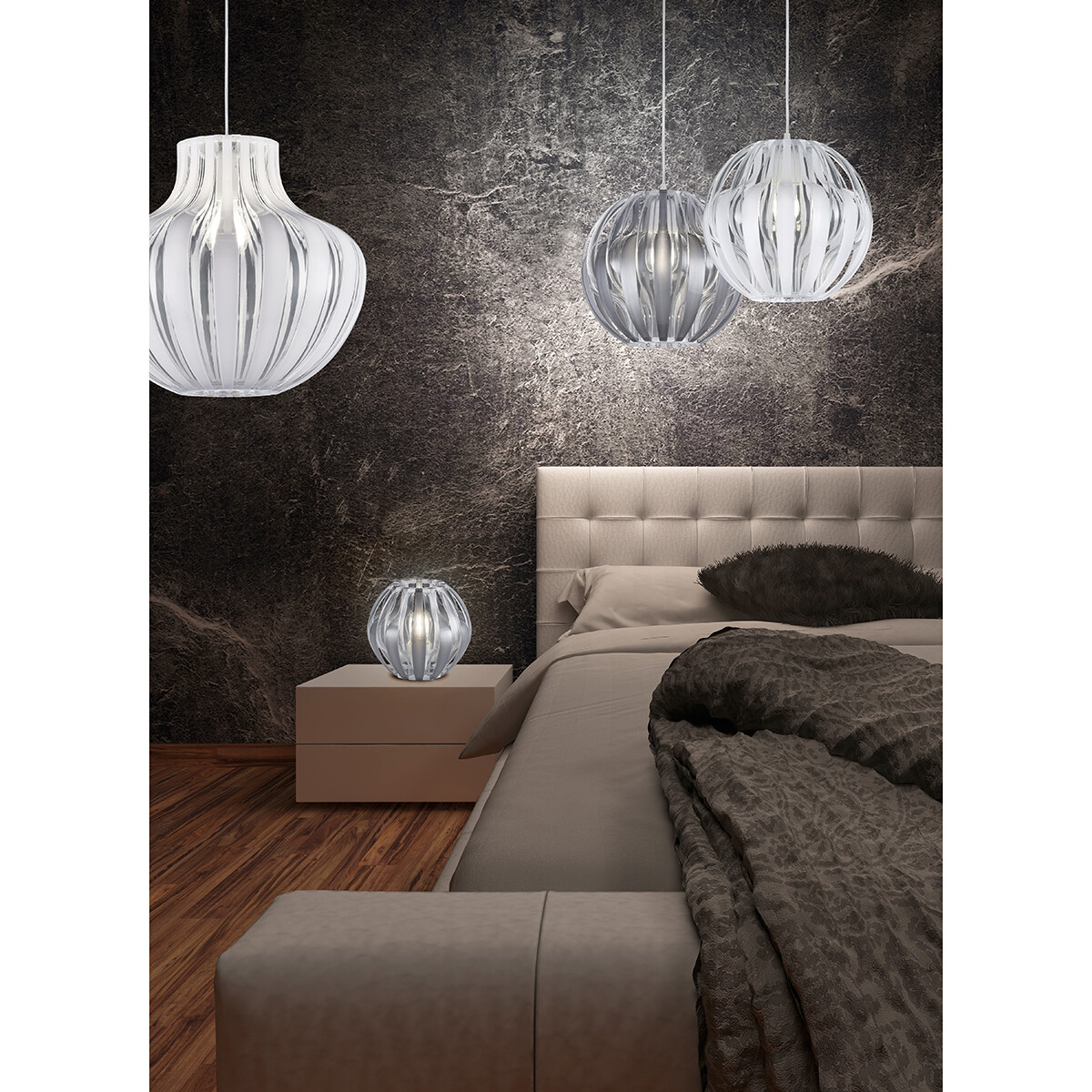 LED Hanglamp - Hangverlichting - Trion Pumon XL - E27 Fitting - Rond - Mat Wit - Kunststof