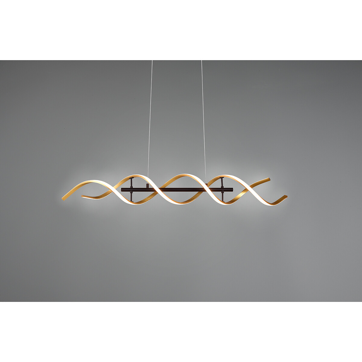 LED Hanglamp - Hangverlichting - Trion Sarina - 45W - Aanpasbare Kleur - Dimbaar - Rechthoek - Mat Goud - Aluminium