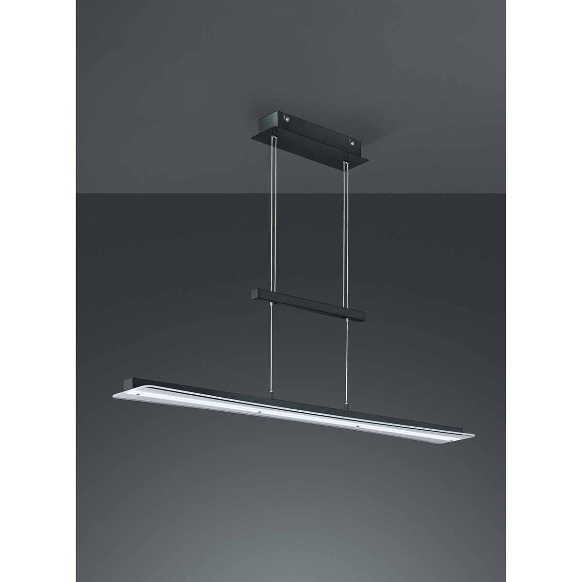 LED Hanglamp - Hangverlichting - Trion Sena - 18W - Aanpasbare Kleur - Rechthoek - Mat Zwart - Aluminium