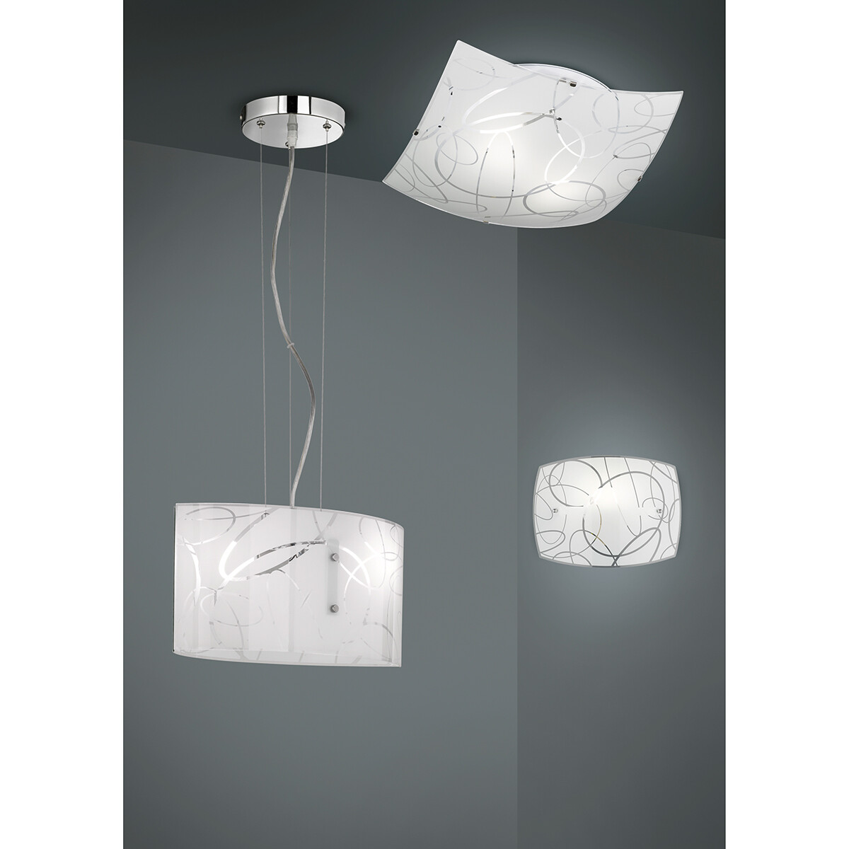 LED Hanglamp - Hangverlichting - Trion Spirilo - E27 Fitting - Rechthoek - Mat Wit - Aluminium