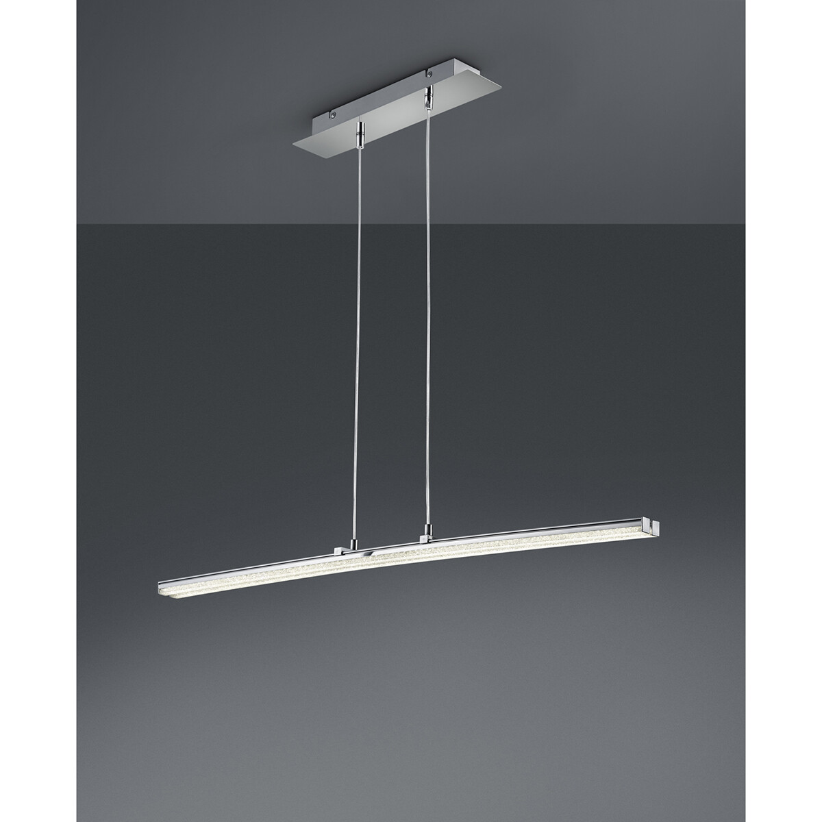 LED Hanglamp - Hangverlichting - Trion Stilo - 16W - Natuurlijk Wit 4000K - Rechthoek - Mat Chroom - Aluminium