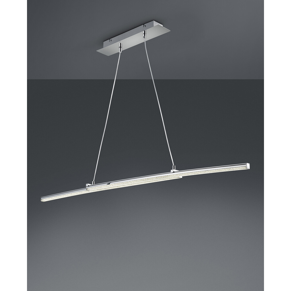 LED Hanglamp - Hangverlichting - Trion Stilo - 16W - Natuurlijk Wit 4000K - Rechthoek - Mat Chroom - Aluminium