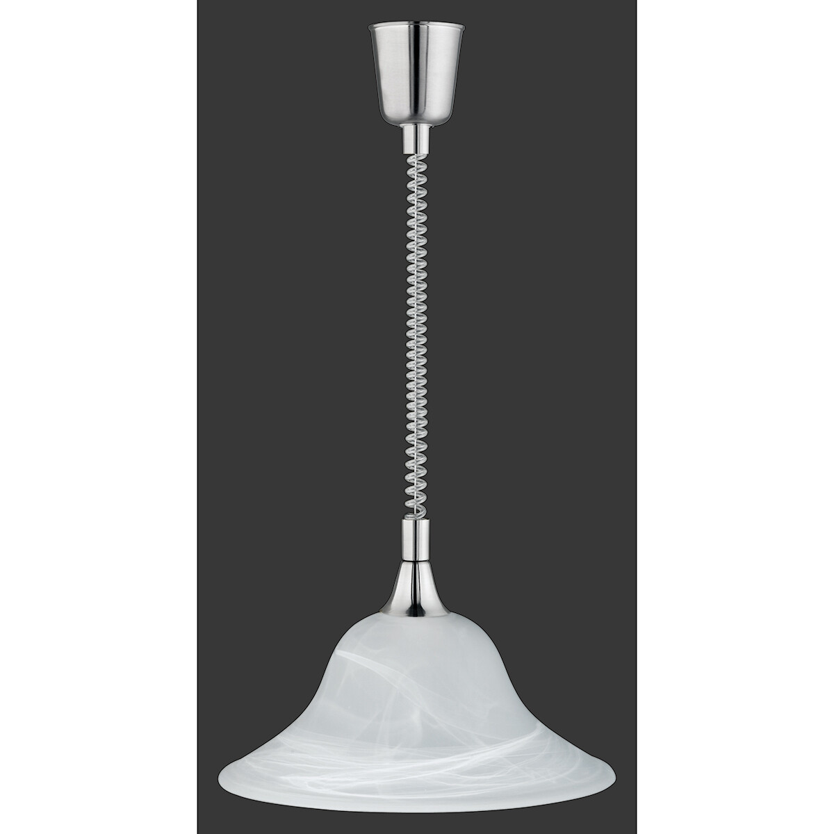 LED Hanglamp - Hangverlichting - Trion Voluna - E27 Fitting - Rond - Mat Nikkel - Aluminium