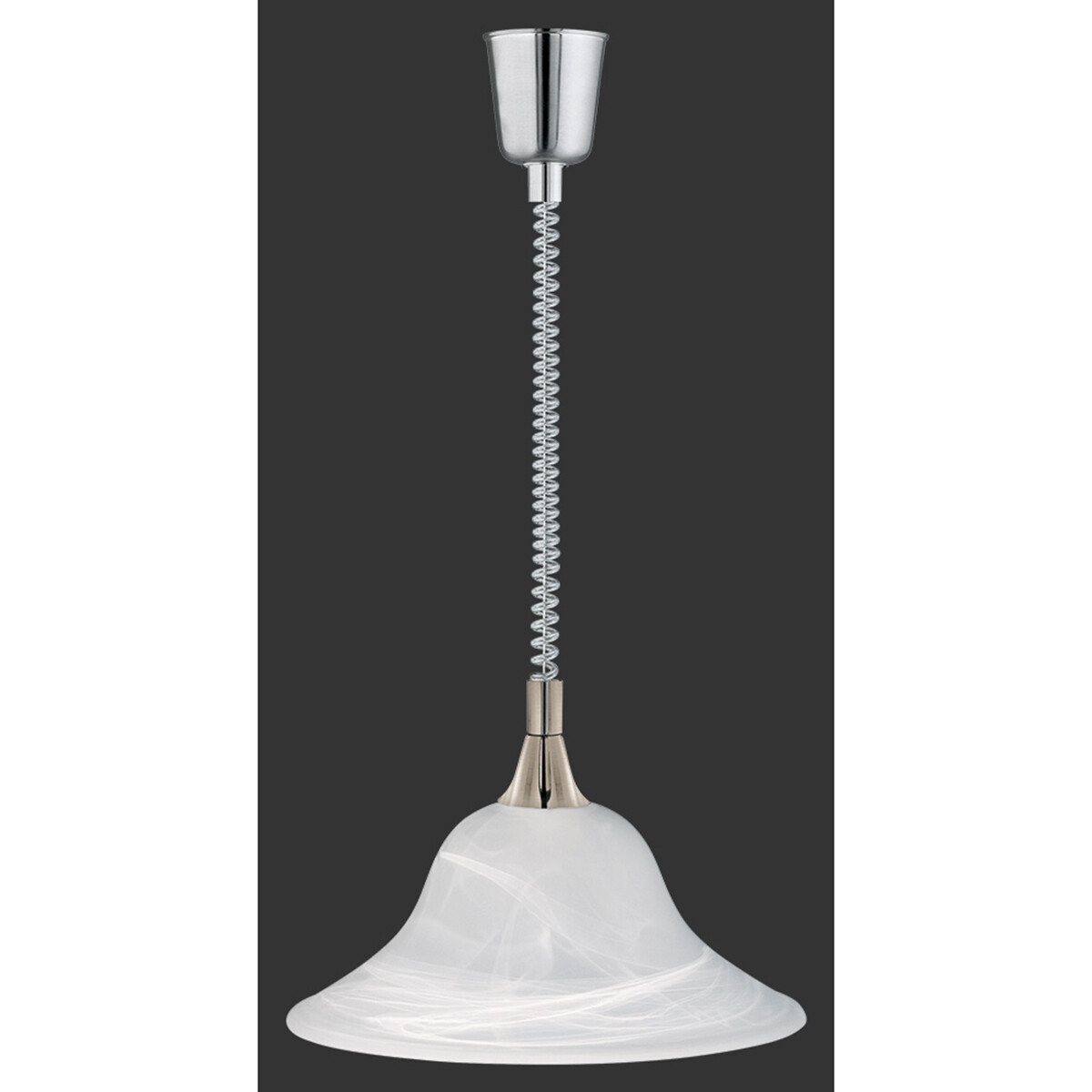 LED Hanglamp - Hangverlichting - Trion Voluna - E27 Fitting - Rond - Mat Nikkel - Aluminium