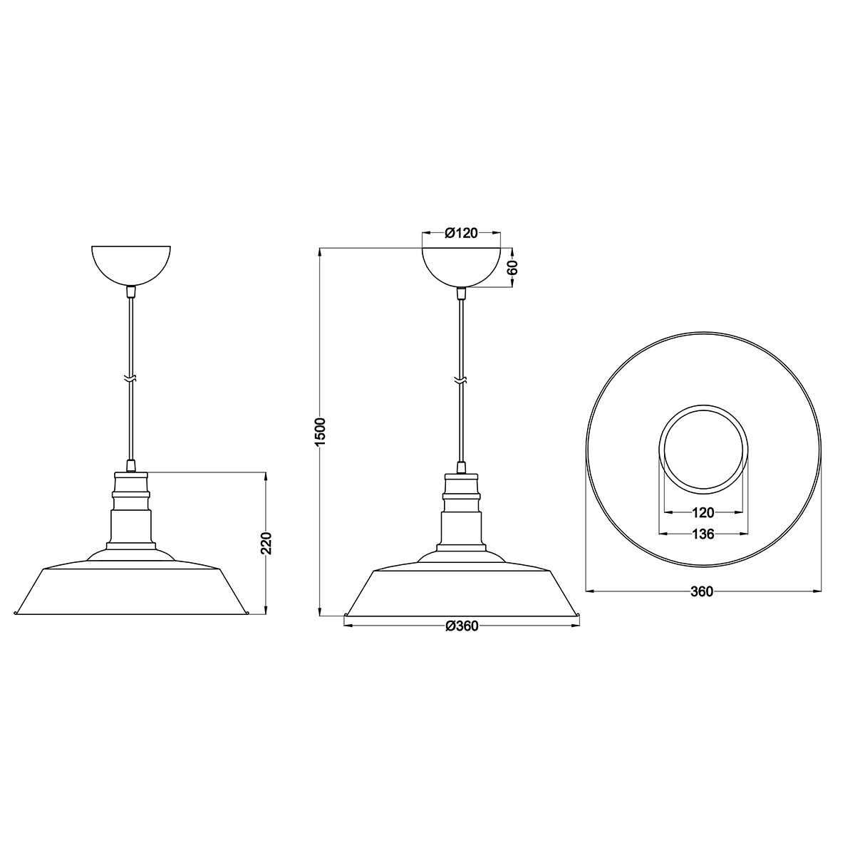 LED Hanglamp - Hangverlichting - Trion Wulo - E27 Fitting - Rond - Antiek Koper - Aluminium