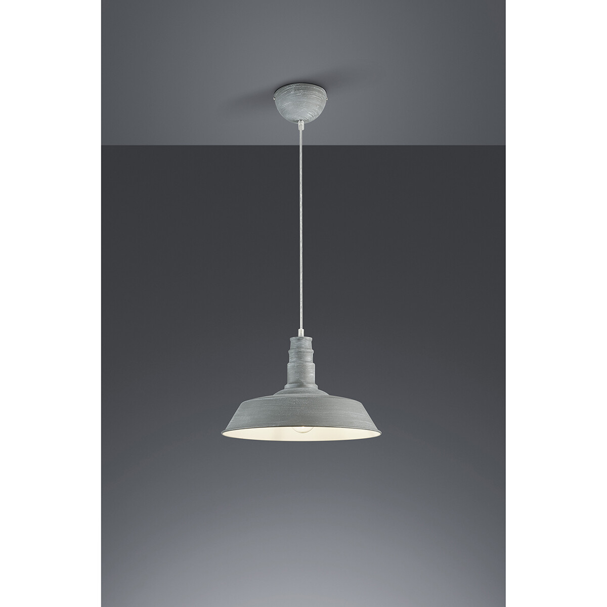 LED Hanglamp - Hangverlichting - Trion Wulo - E27 Fitting - Rond - Beton - Aluminium