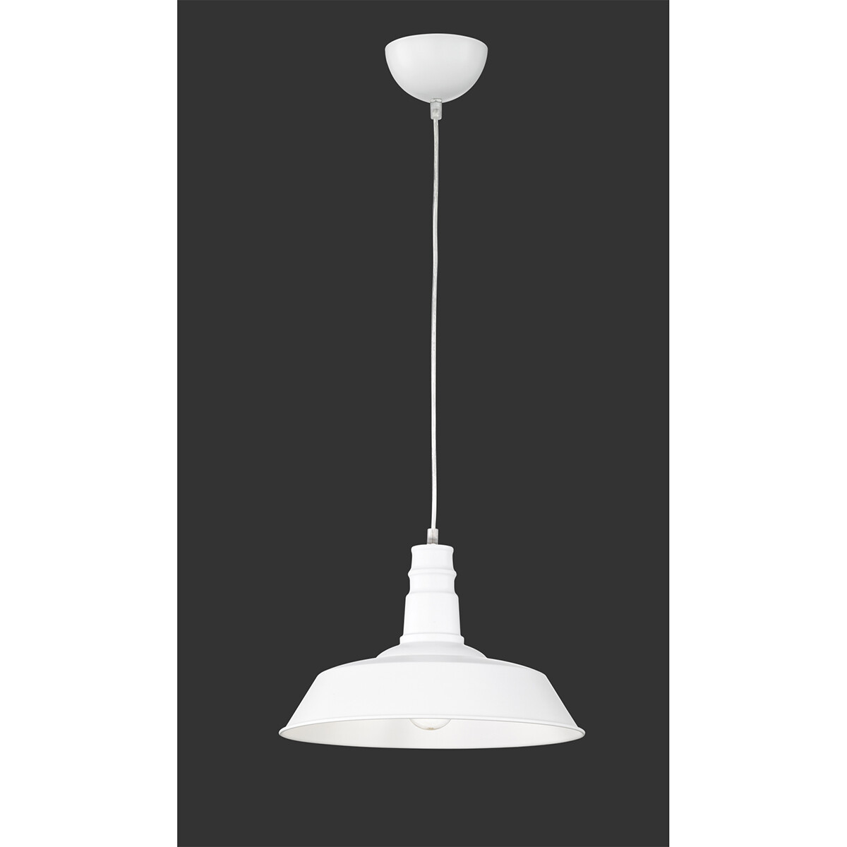 LED Hanglamp - Hangverlichting - Trion Wulo - E27 Fitting - Rond - Mat Wit - Aluminium