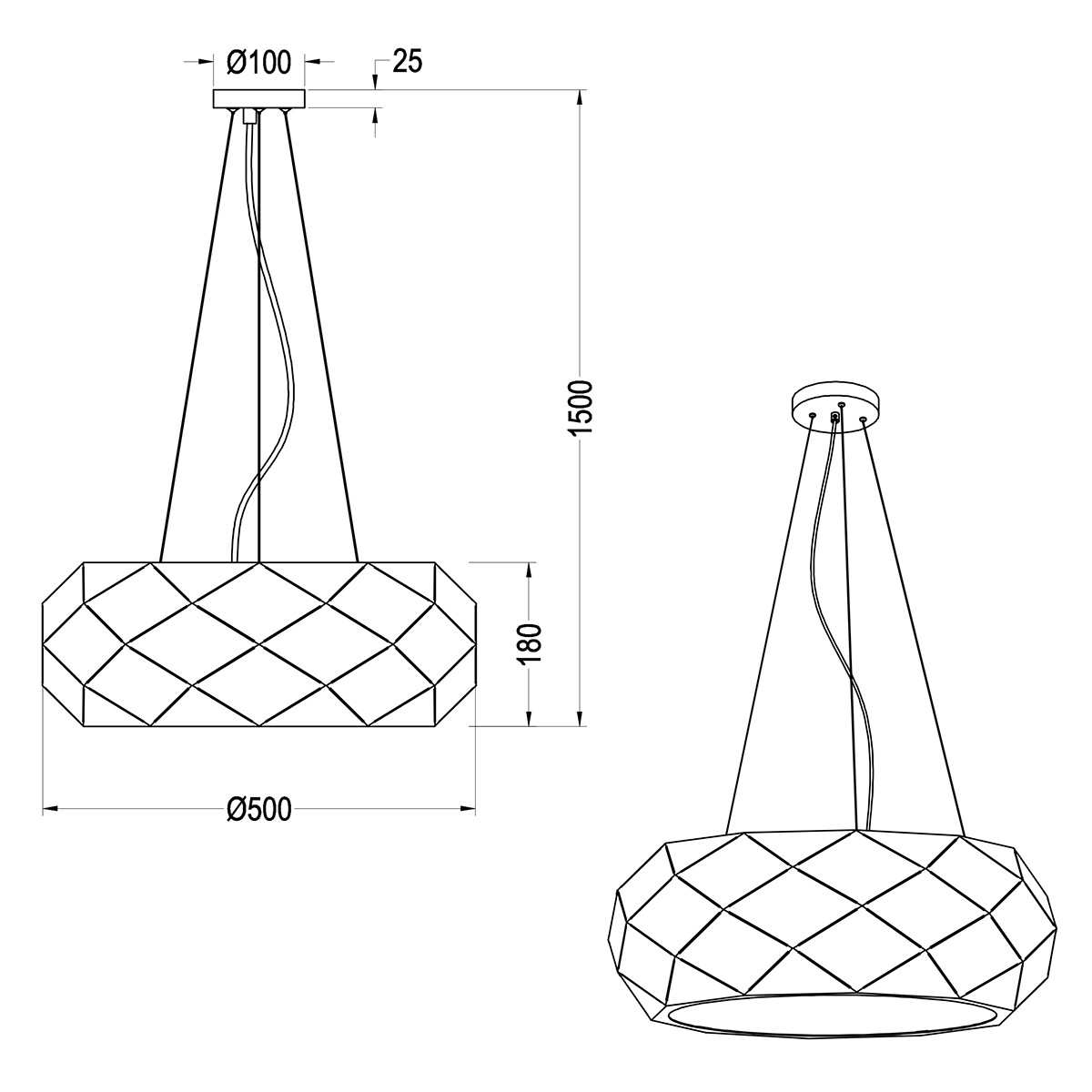 LED Hanglamp - Hangverlichting - Trion Zanda - E27 Fitting - 3-lichts - Rond - Mat Zwart - Aluminium