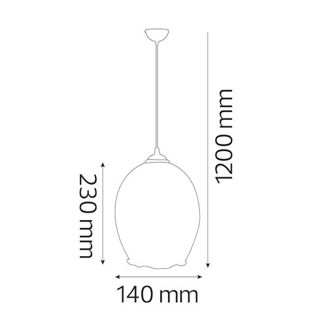 LED Hanglamp - Meteorum XL - Ovaal - Koper Glas - E27