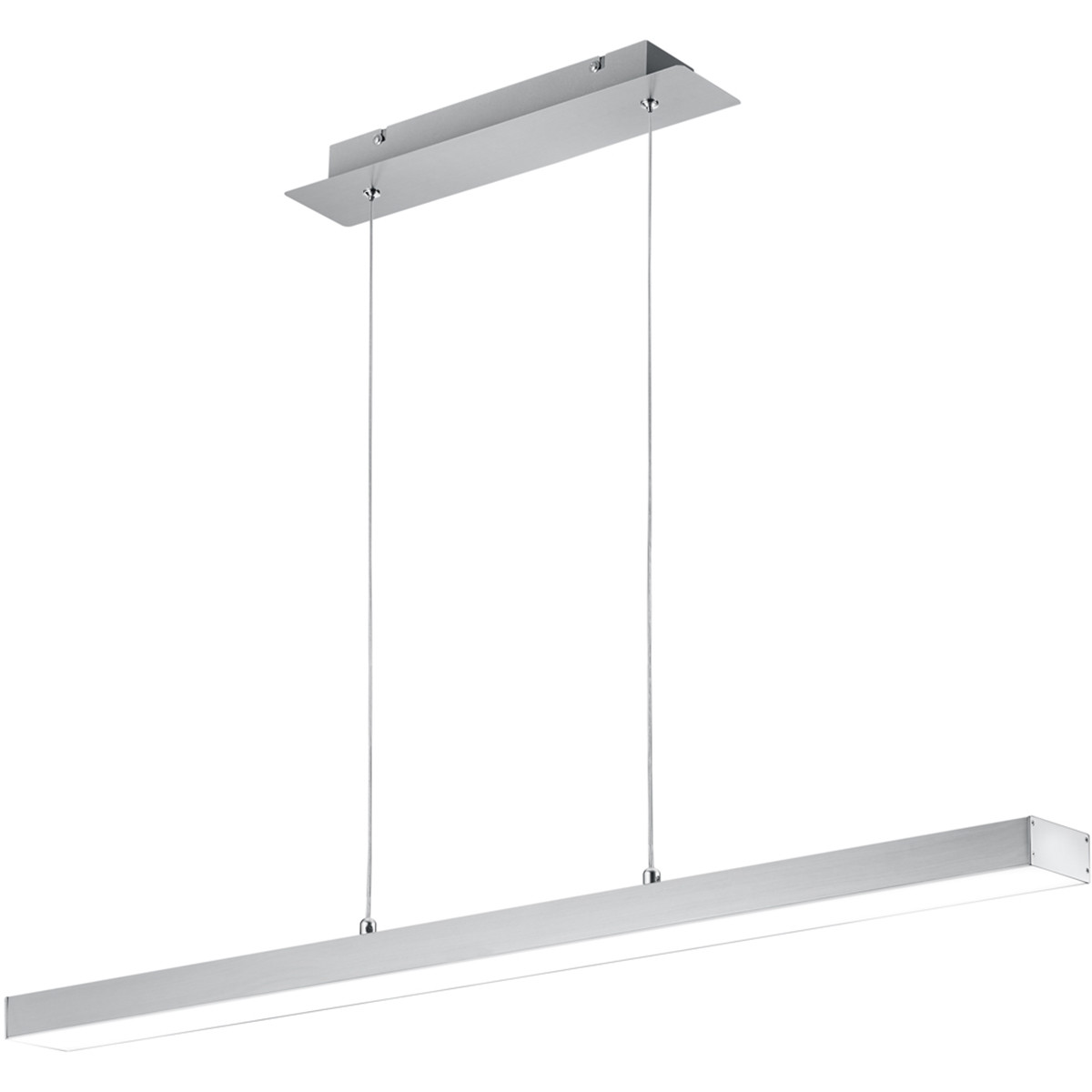 LED Hanglamp - Trion Agina - 18W - Aanpasbare Kleur - Dimbaar - Rechthoek - Mat Nikkel - Aluminium