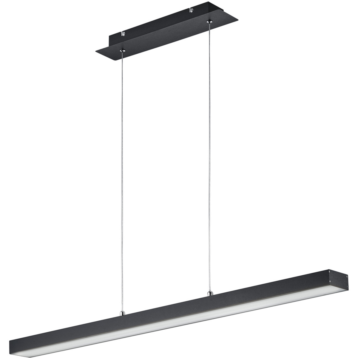 LED Hanglamp - Trion Agina - 18W - Aanpasbare Kleur - Dimbaar - Rechthoek - Mat Zwart - Aluminium