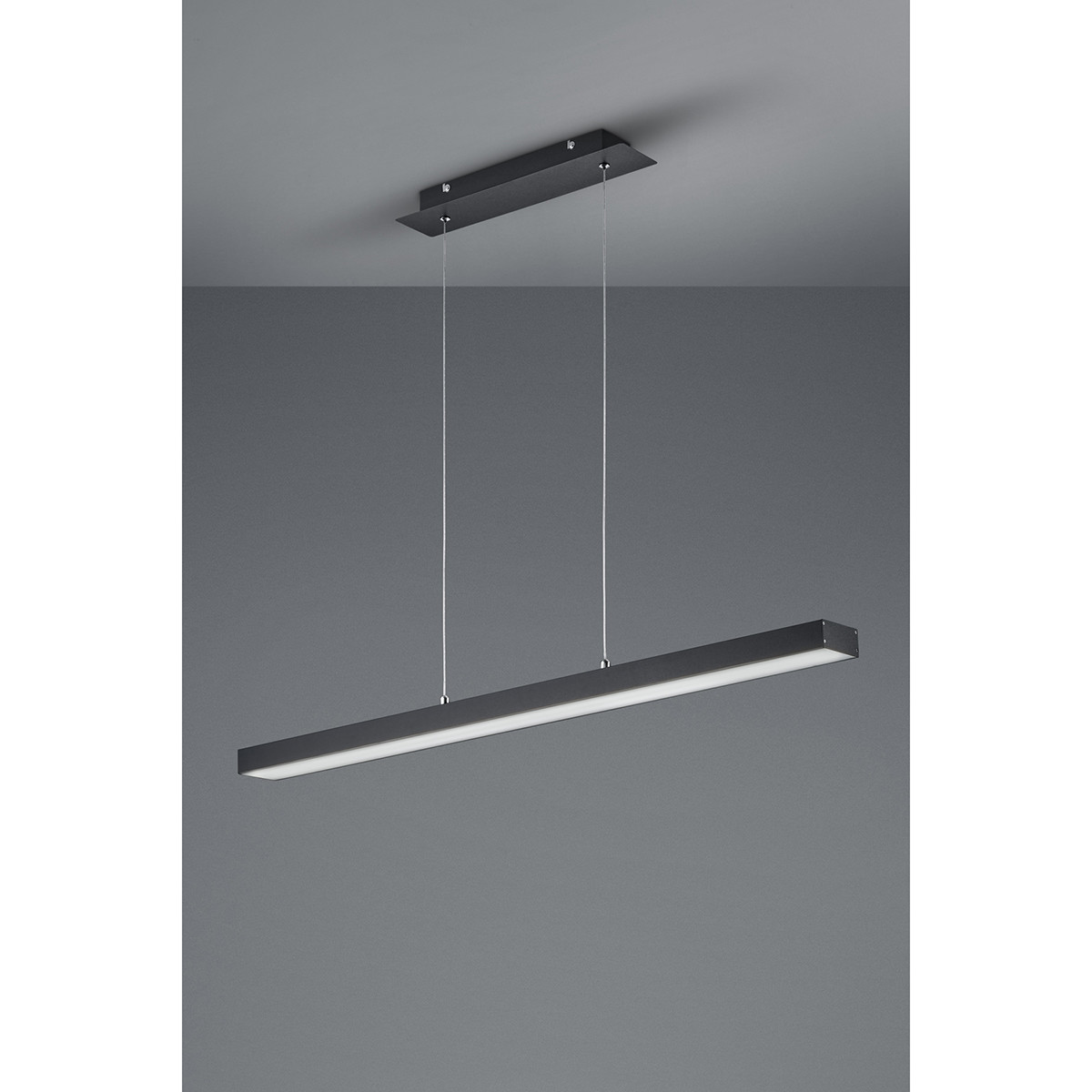 LED Hanglamp - Trion Agina - 18W - Aanpasbare Kleur - Dimbaar - Rechthoek - Mat Zwart - Aluminium