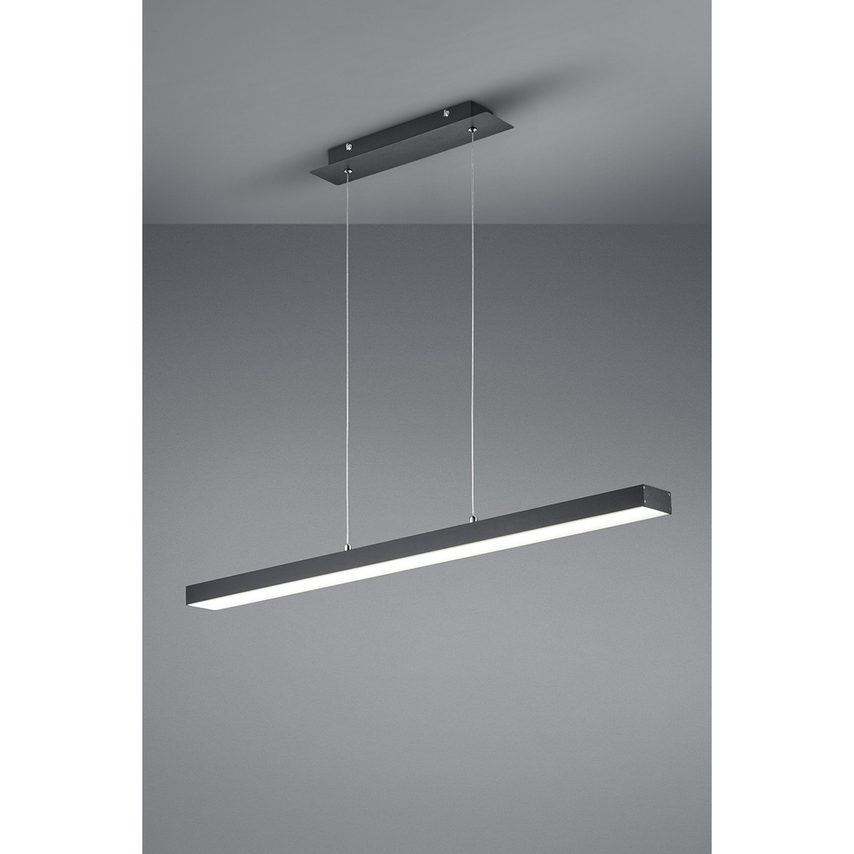 LED Hanglamp - Trion Agina - 18W - Aanpasbare Kleur - Dimbaar - Rechthoek - Mat Zwart - Aluminium