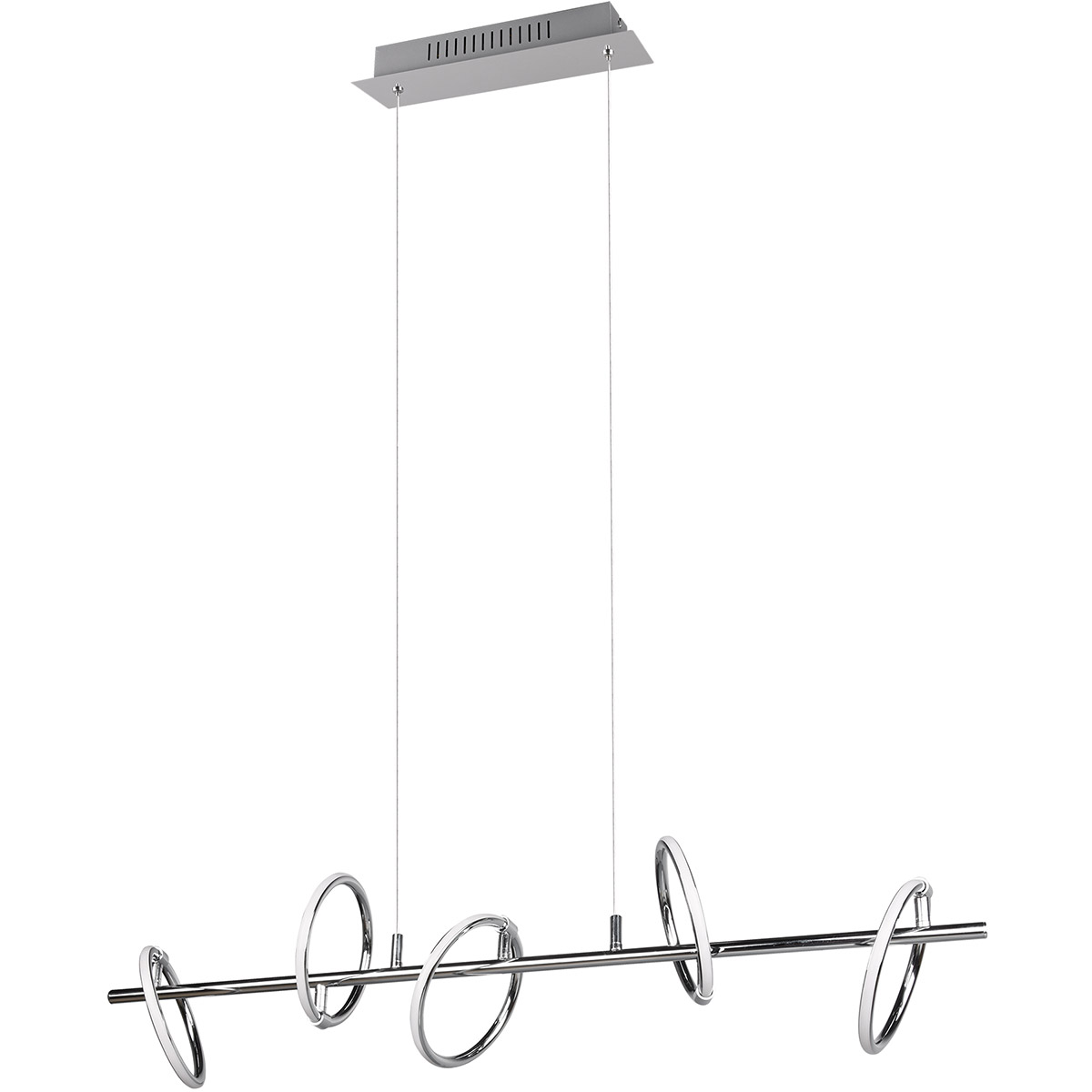 LED Hanglamp - Trion Arko - 4W - 5 Lichtpunten - Warm Wit 3000K - Rechthoek - Chroom - Metaal