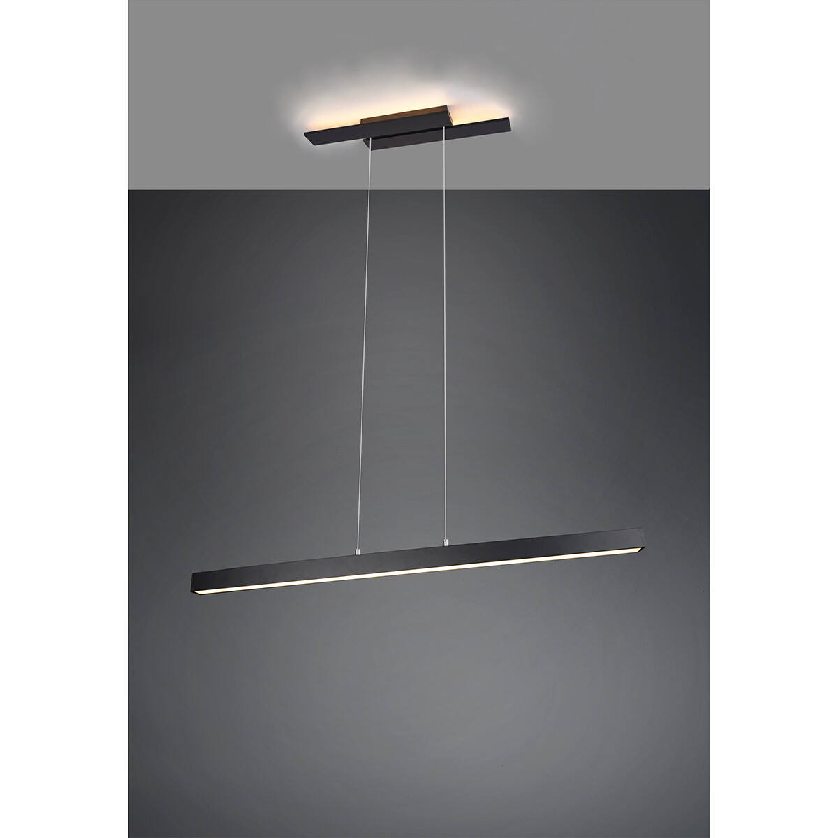 LED Hanglamp - Trion Balfy Up and Down - 44W - Warm Wit 3000K - Dimbaar - Rechthoek - Mat Zwart - Aluminium