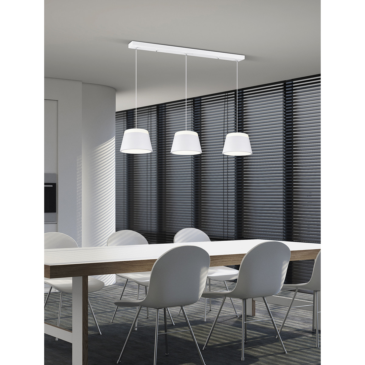 LED Hanglamp - Trion Barnaness - E14 Fitting - 6-lichts - Rond - Mat Wit - Aluminium