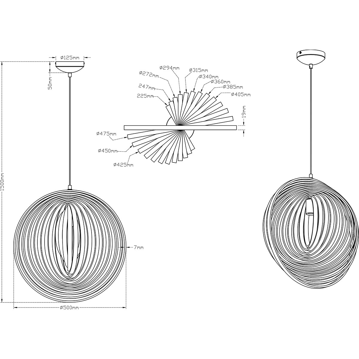 LED Hanglamp - Trion Bola - E27 Fitting - Rond - Mat Donkerbruin Hout