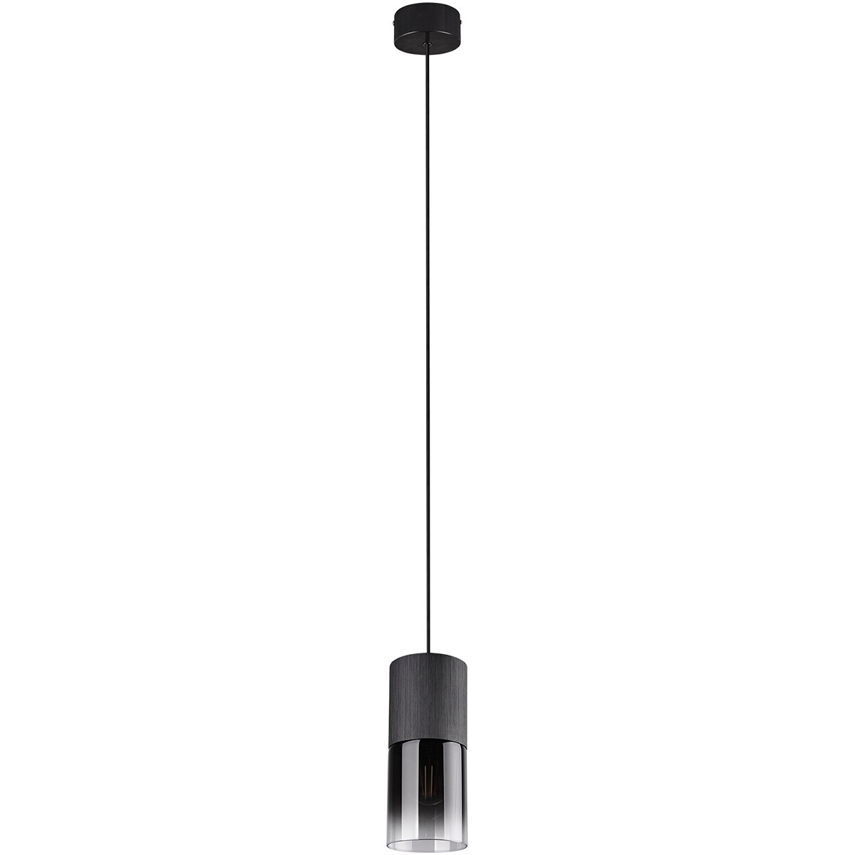 LED Hanglamp - Trion Borin - E27 Fitting - Rond - Mat Zwart - Aluminium