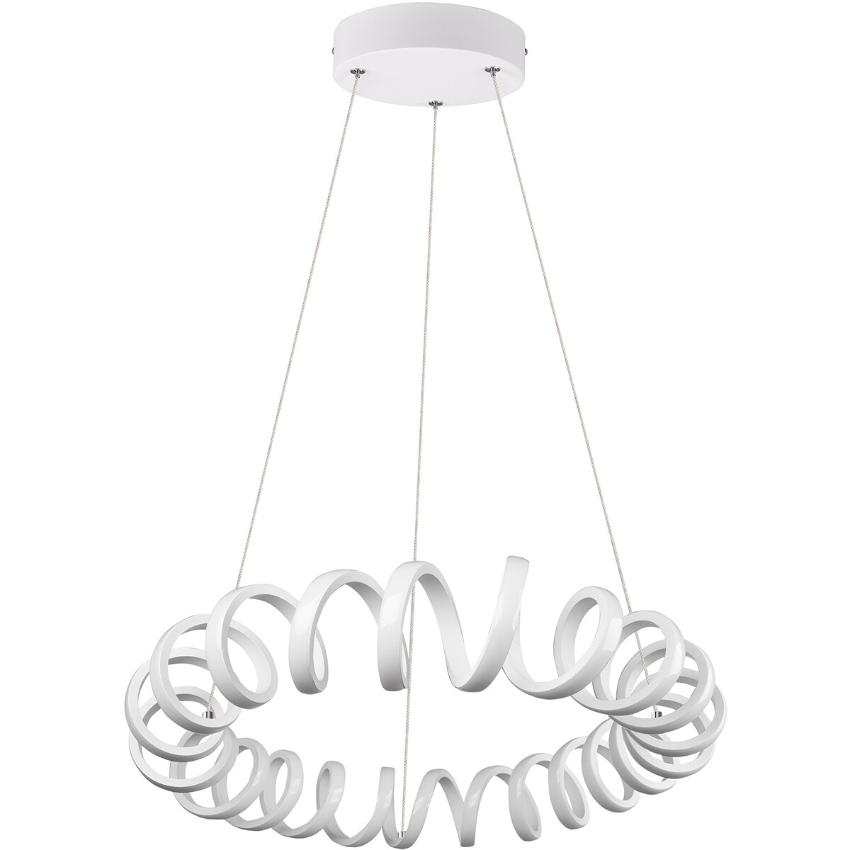 LED Hanglamp - Trion Coral - 33W - Natuurlijk Wit 4000K - Dimbaar - Rond - Mat Wit - Aluminium