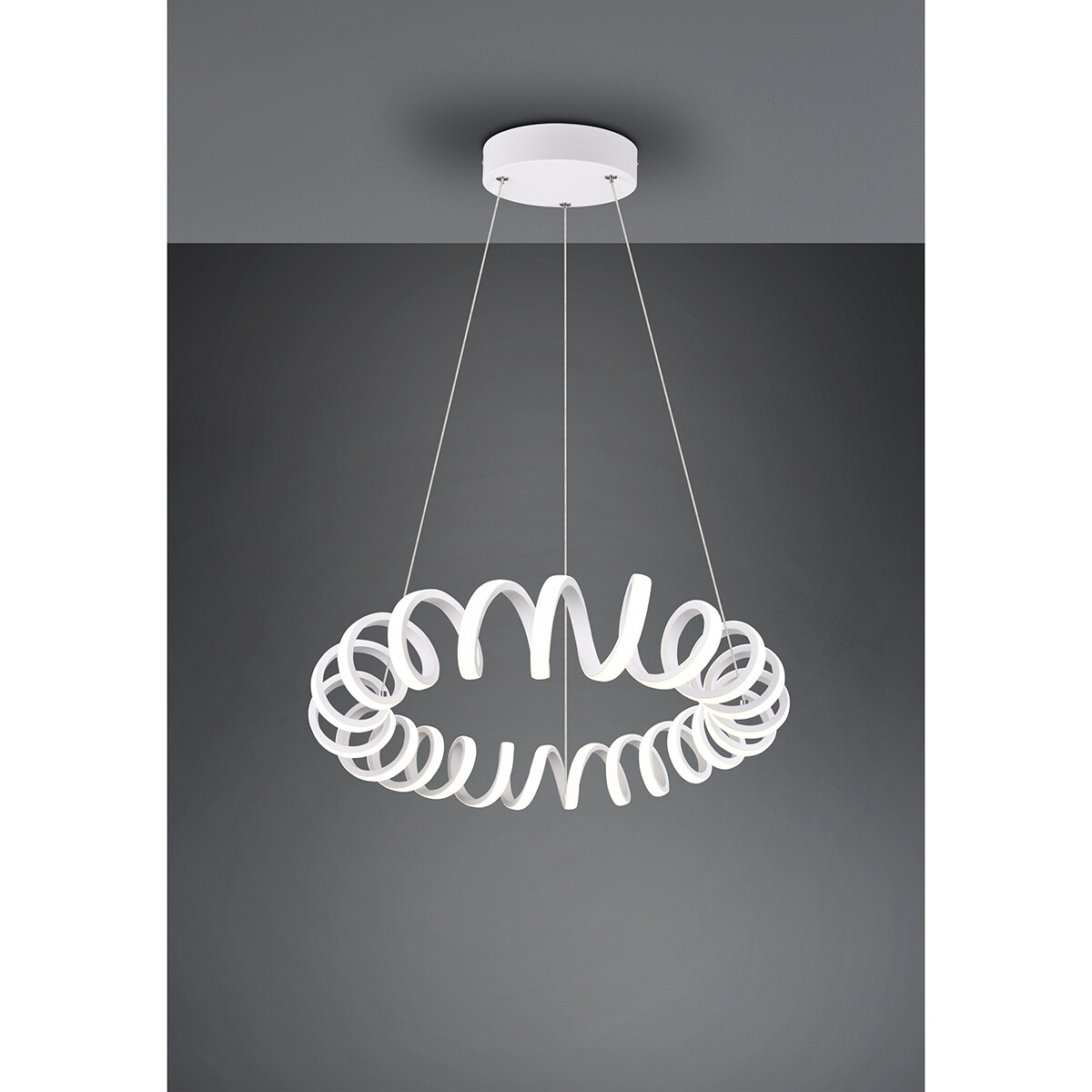 LED Hanglamp - Trion Coral - 33W - Natuurlijk Wit 4000K - Dimbaar - Rond - Mat Wit - Aluminium