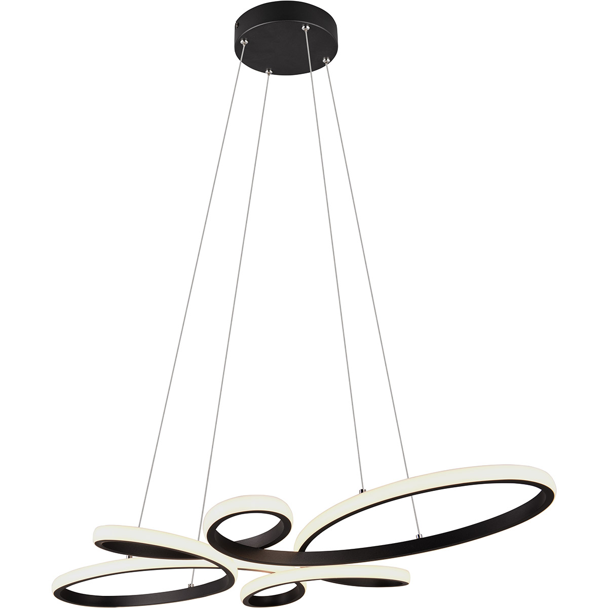 LED Hanglamp - Trion Crowl - 32W - Natuurlijk Wit 4000K - Dimbaar - Rond - Mat Zwart - Metaal