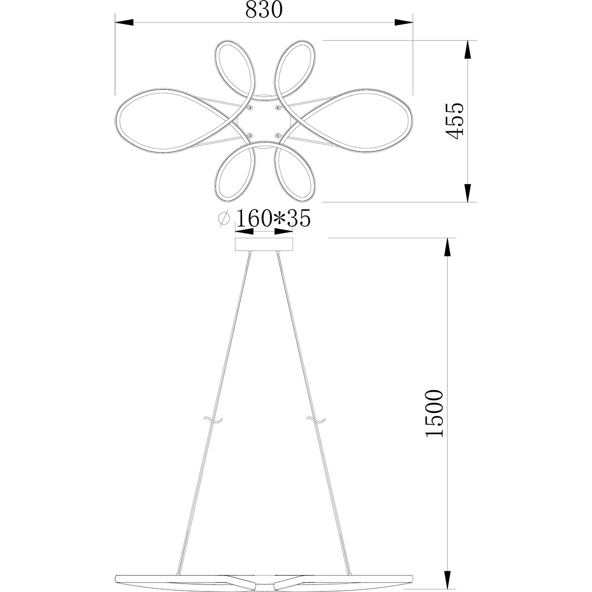 LED Hanglamp - Trion Crowl - 32W - Natuurlijk Wit 4000K - Dimbaar - Rond - Mat Zwart - Metaal