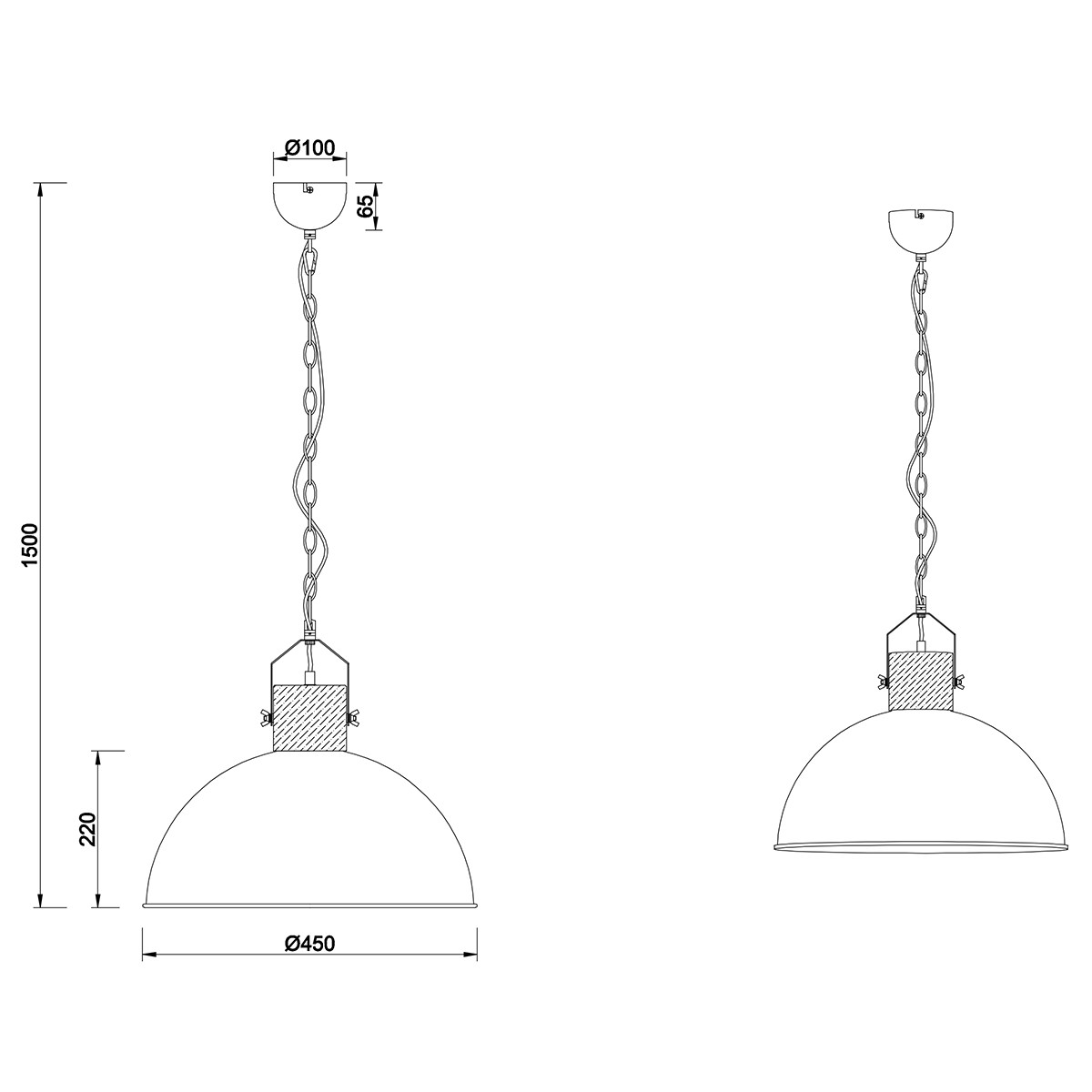 LED Hanglamp - Trion Delvira - E27 Fitting - 1-lichts - Rond - Antiek Nikkel - Aluminium