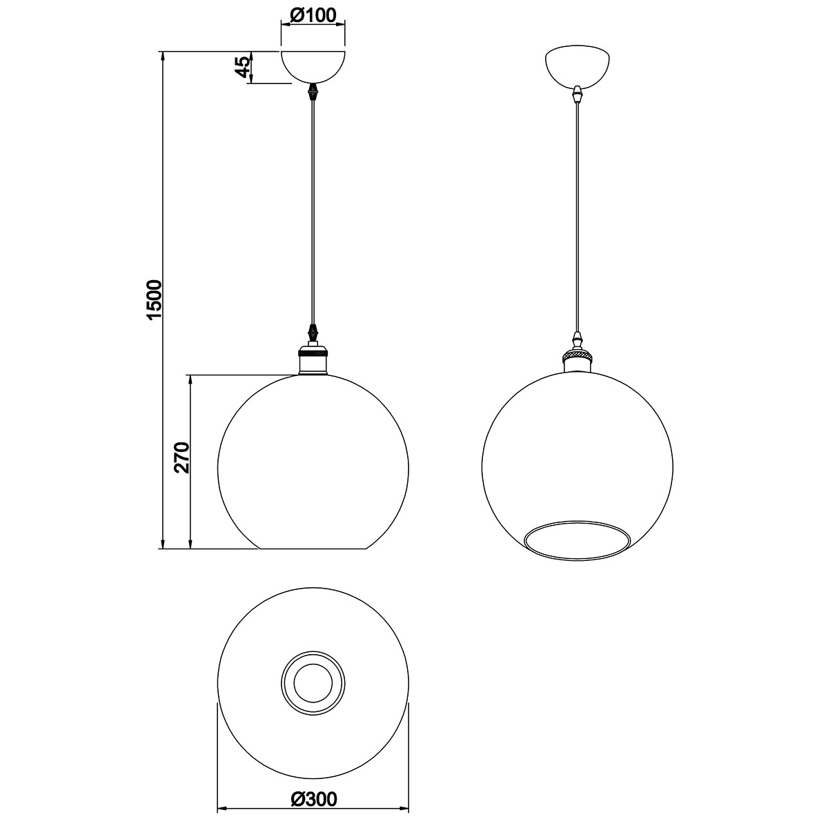 LED Hanglamp - Trion Dini - E27 Fitting - Rond - Mat Goud - Aluminium