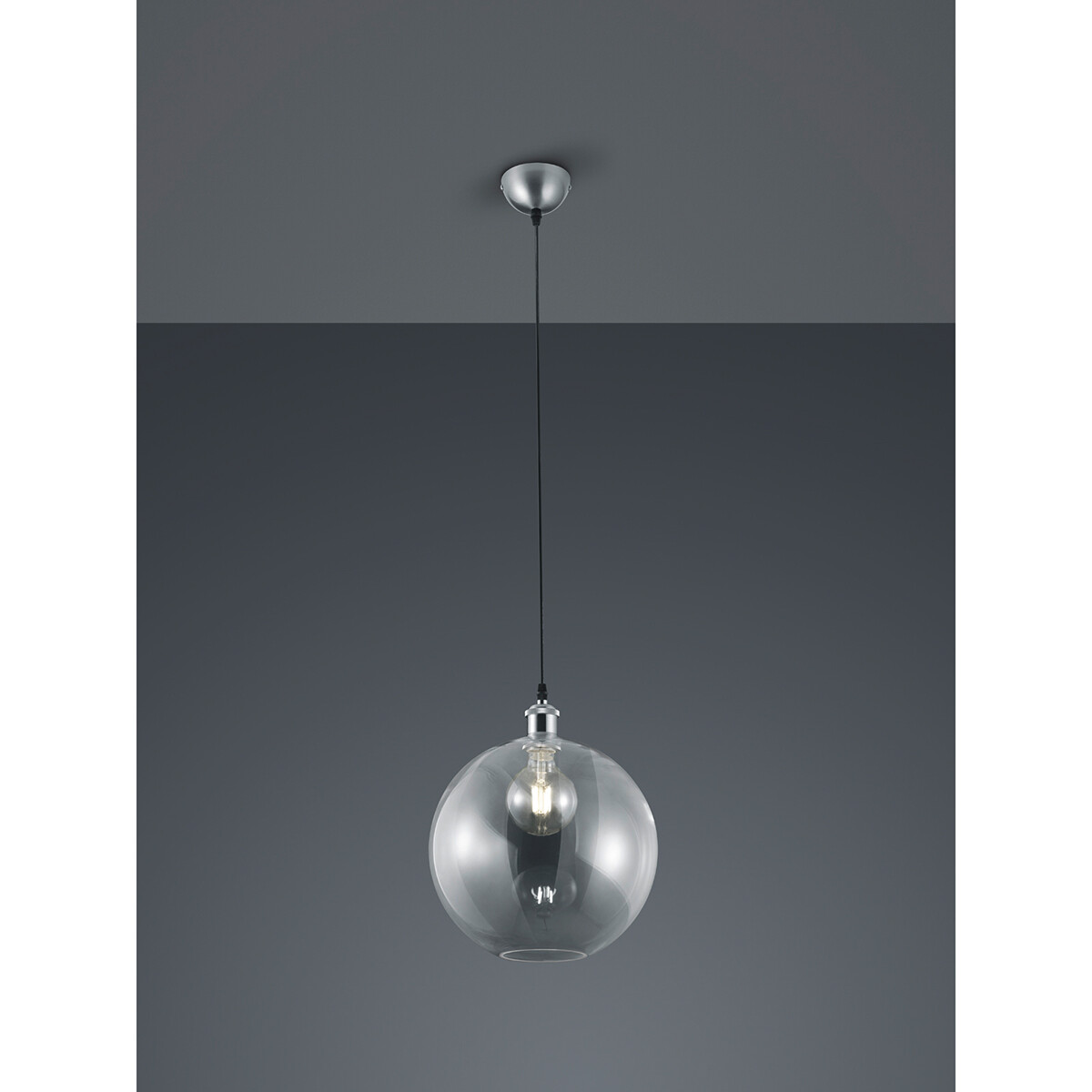 LED Hanglamp - Trion Dini - E27 Fitting - Rond - Mat Nikkel - Aluminium