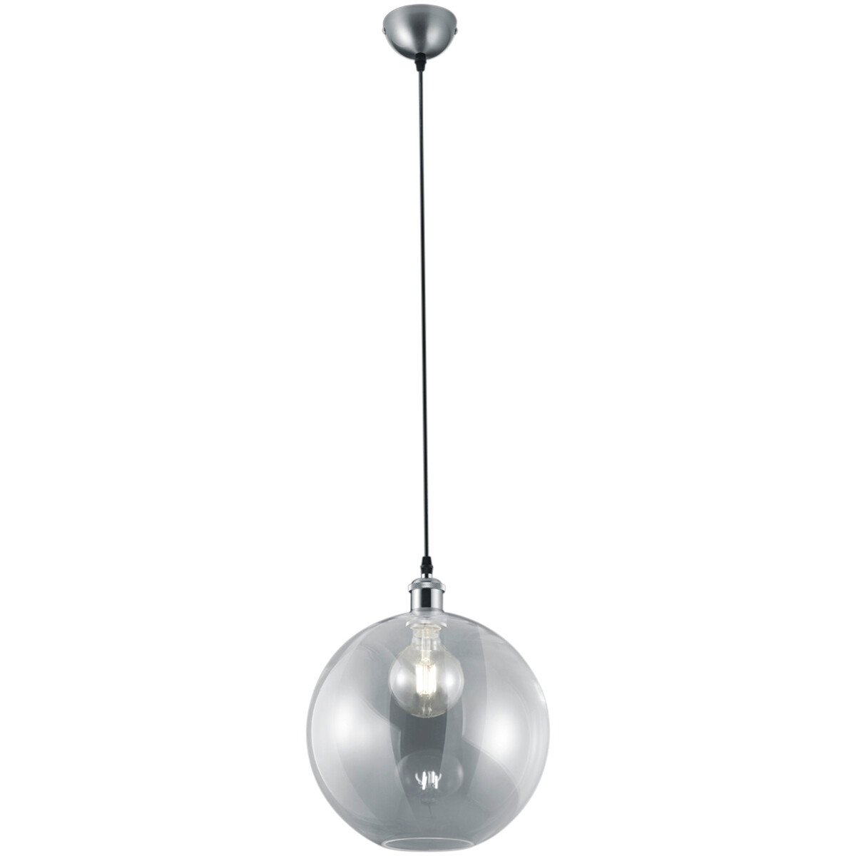 LED Hanglamp - Trion Dini - E27 Fitting - Rond - Mat Nikkel - Aluminium