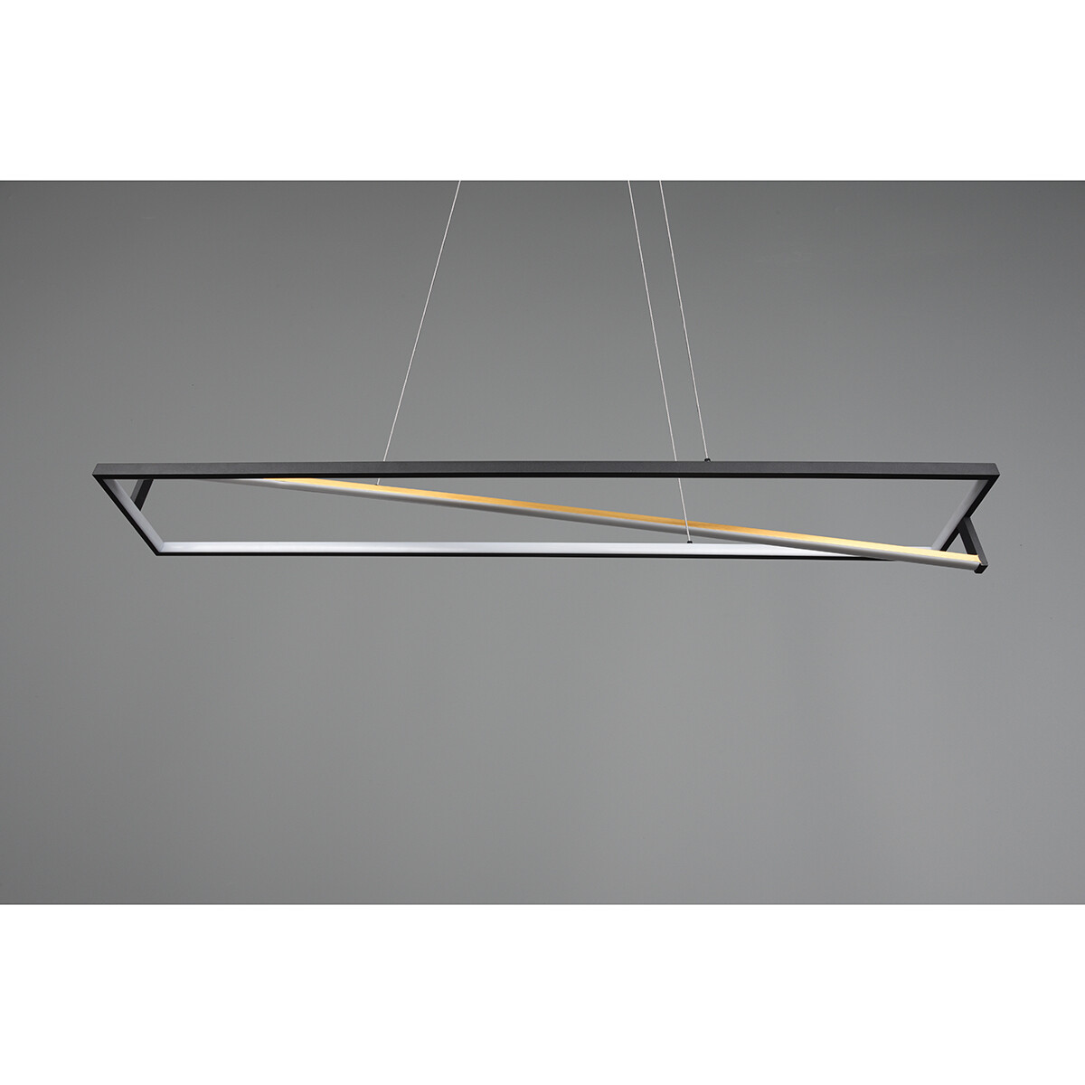 LED Hanglamp - Trion Ediyon - 35W - Aanpasbare Kleur - Dimbaar - Rechthoek - Mat Zwart - Aluminium