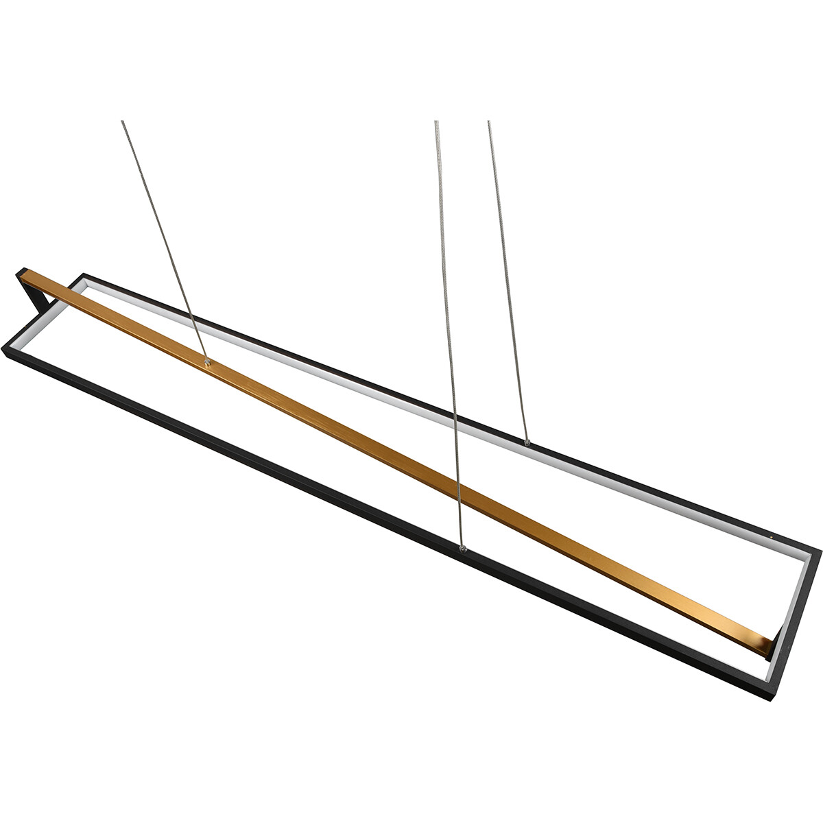 LED Hanglamp - Trion Ediyon - 35W - Aanpasbare Kleur - Dimbaar - Rechthoek - Mat Zwart - Aluminium