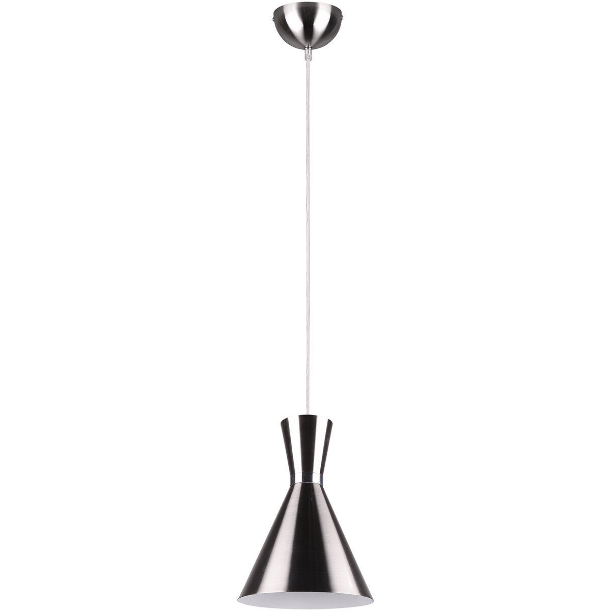 LED Hanglamp - Trion Ewomi - E27 Fitting - 1-lichts - Rond - Mat Nikkel - Aluminium - Ø20cm