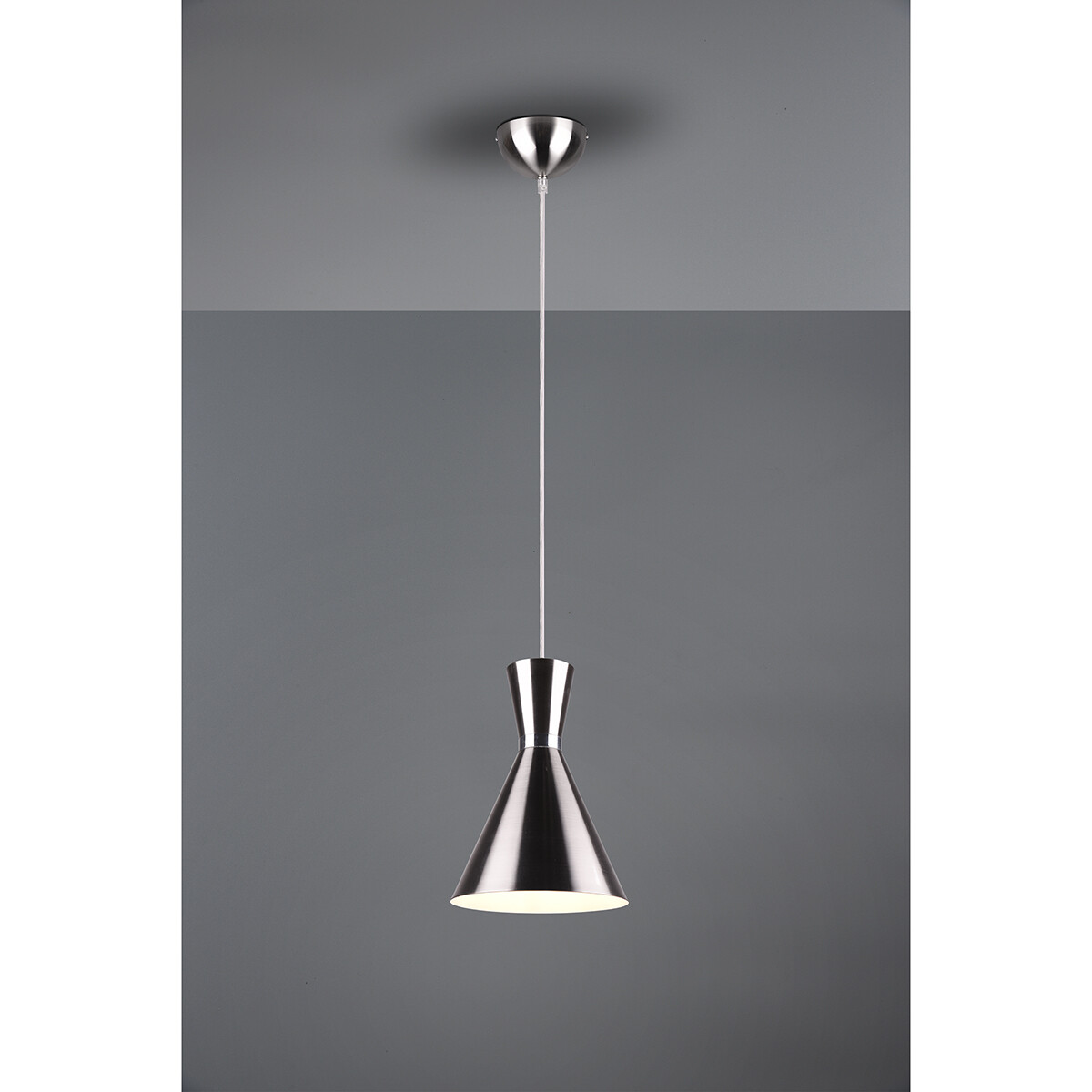 LED Hanglamp - Trion Ewomi - E27 Fitting - 1-lichts - Rond - Mat Nikkel - Aluminium - Ø20cm