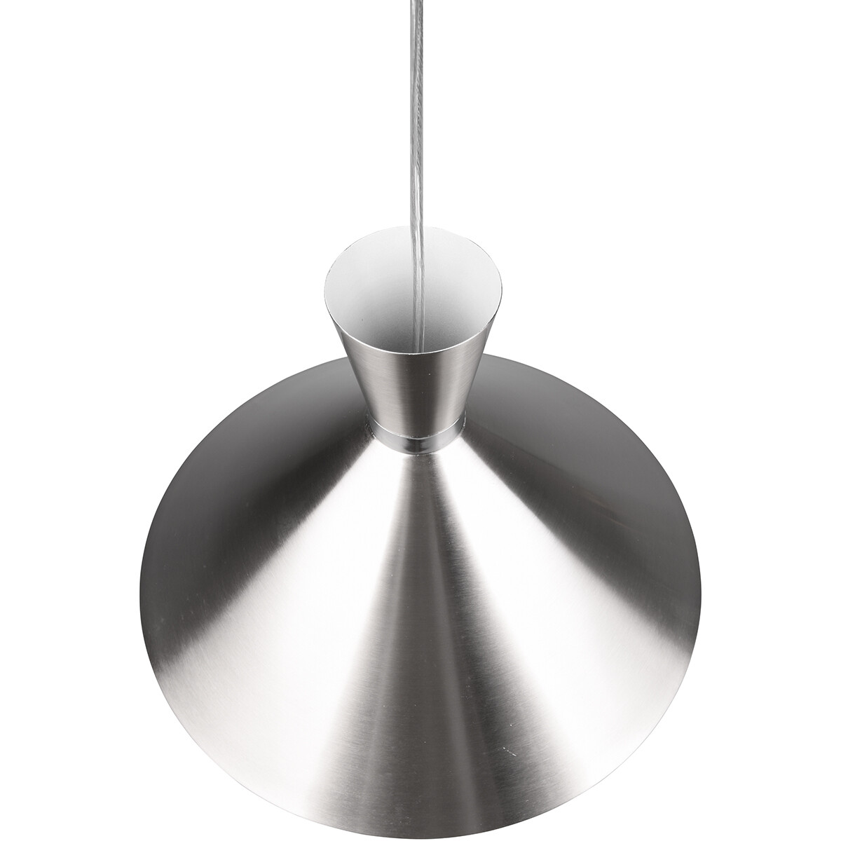 LED Hanglamp - Trion Ewomi - E27 Fitting - 1-lichts - Rond - Mat Nikkel - Aluminium - Ø35cm