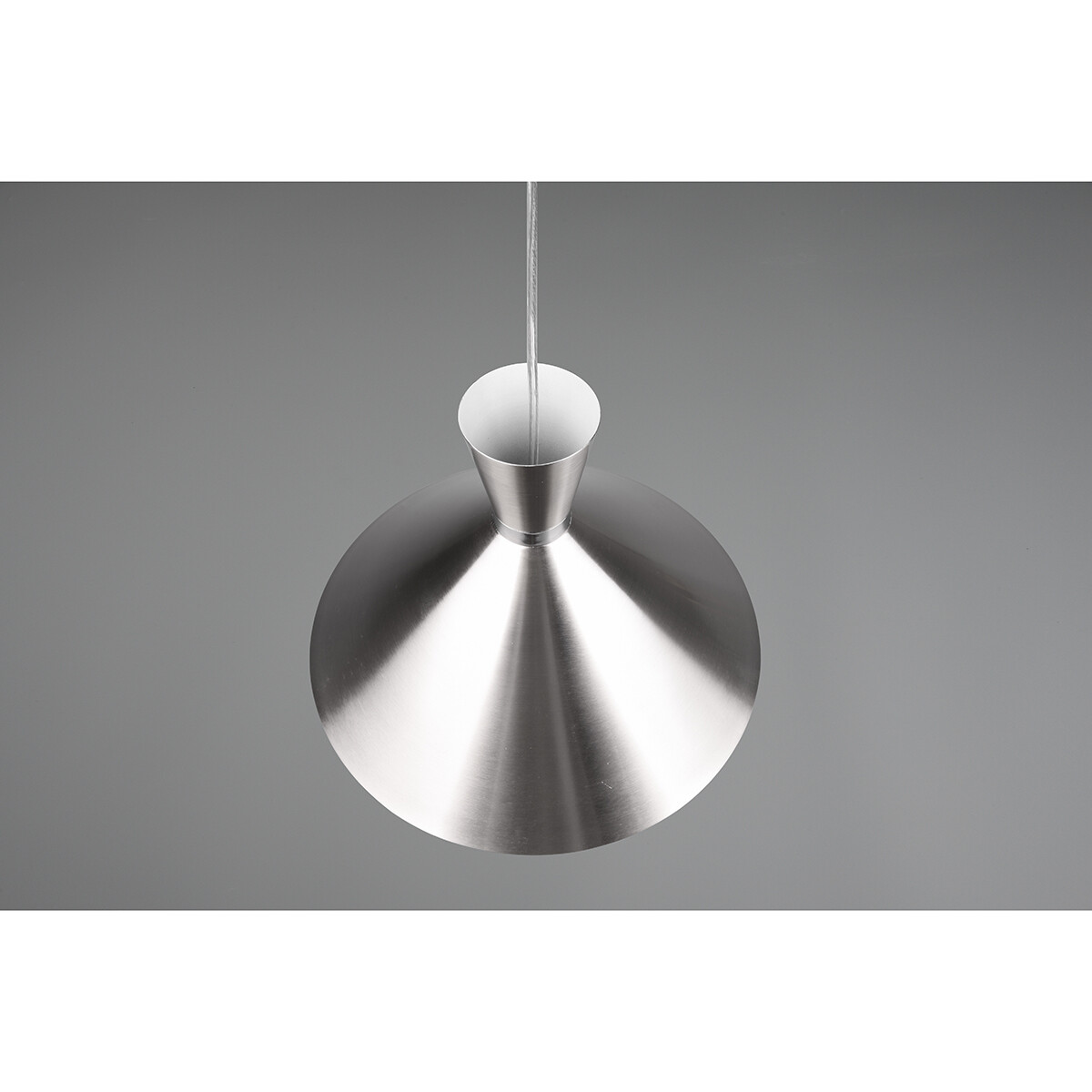 LED Hanglamp - Trion Ewomi - E27 Fitting - 1-lichts - Rond - Mat Nikkel - Aluminium - Ø35cm