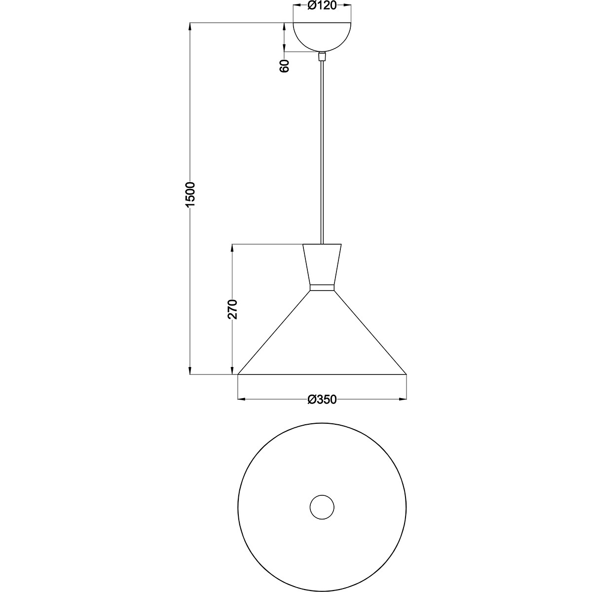 LED Hanglamp - Trion Ewomi - E27 Fitting - 1-lichts - Rond - Mat Nikkel - Aluminium - Ø35cm