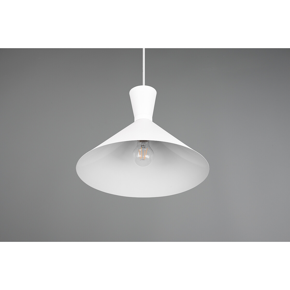 LED Hanglamp - Trion Ewomi - E27 Fitting - 1-lichts - Rond - Mat Wit - Aluminium - Ø35cm