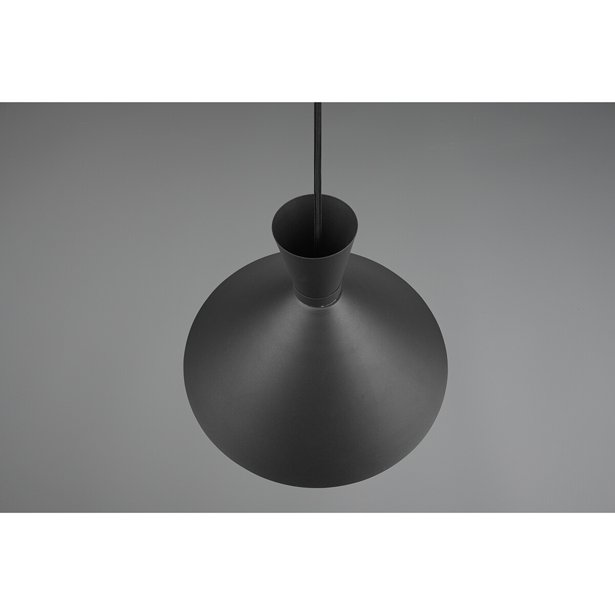 LED Hanglamp - Trion Ewomi - E27 Fitting - 1-lichts - Rond - Mat Zwart - Aluminium - Ø35cm