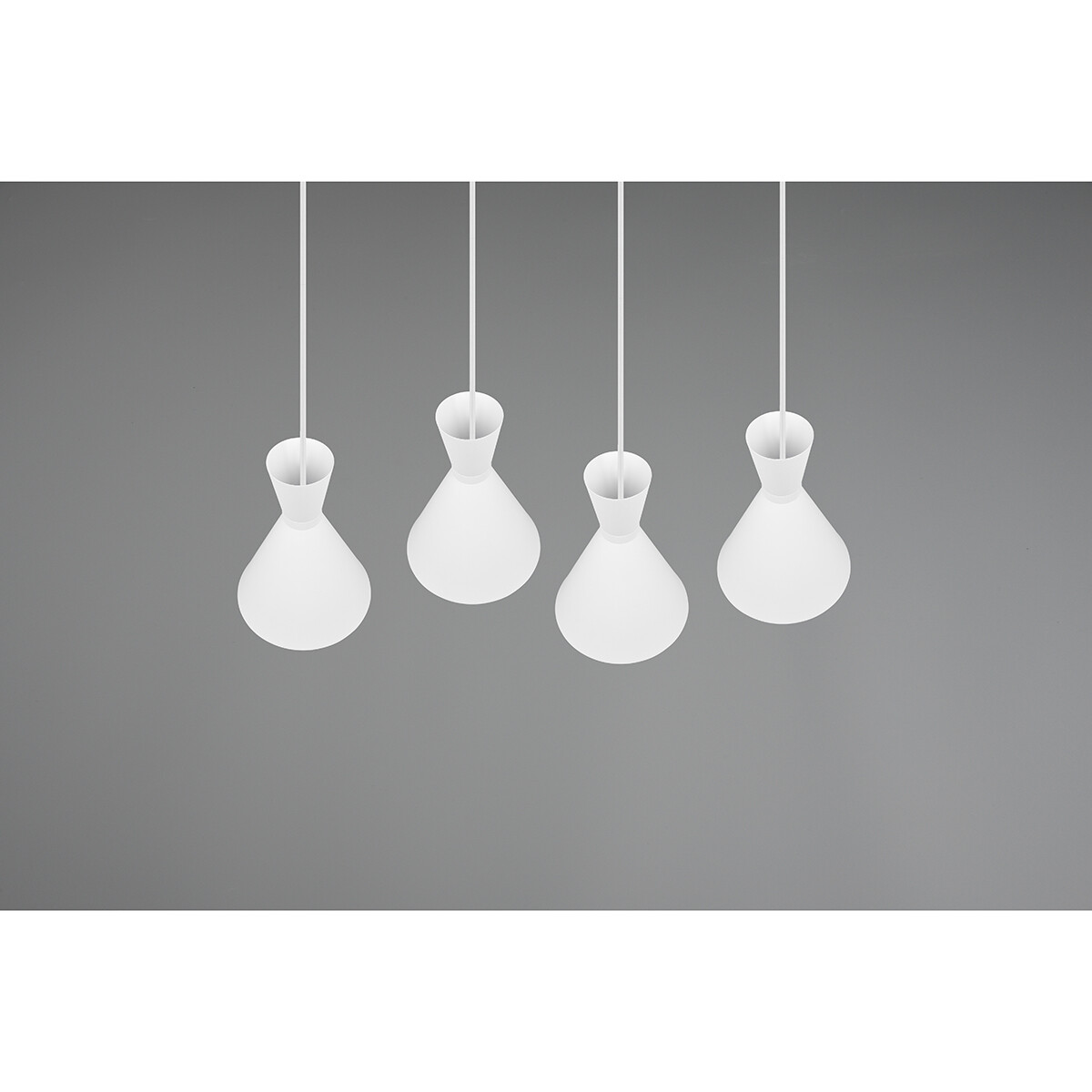 LED Hanglamp - Trion Ewomi - E27 Fitting - 4-lichts - Rechthoek - Mat Wit - Aluminium