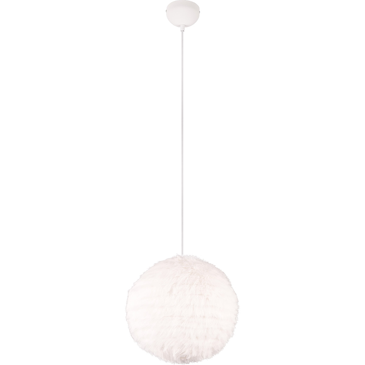 BES LED LED Hanglamp - Trion Fluffy - E27 Fitting - 1-lichts - Rond - Taupe - Synthetik Pluche