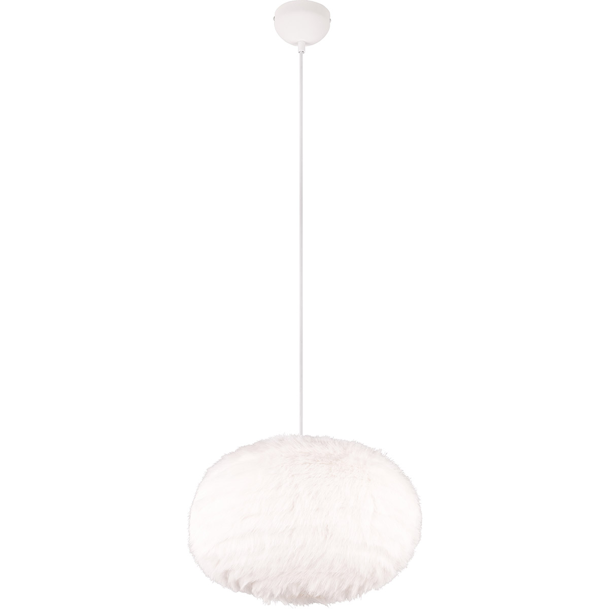 BES LED LED Hanglamp - Trion Fluffy XL - E27 Fitting - 1-lichts - Rond - Taupe - Synthetik Pluche